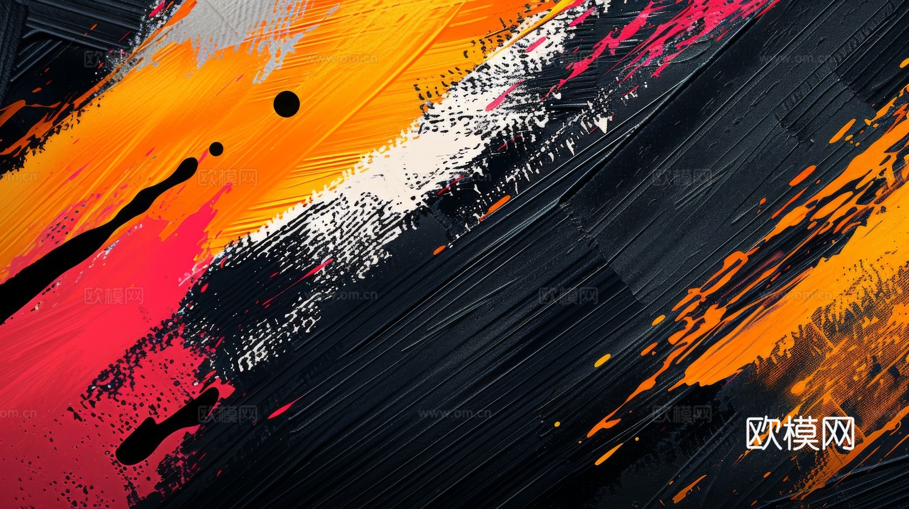 3D立体肌理油画涂抹背景壁纸下载（渲染图1）