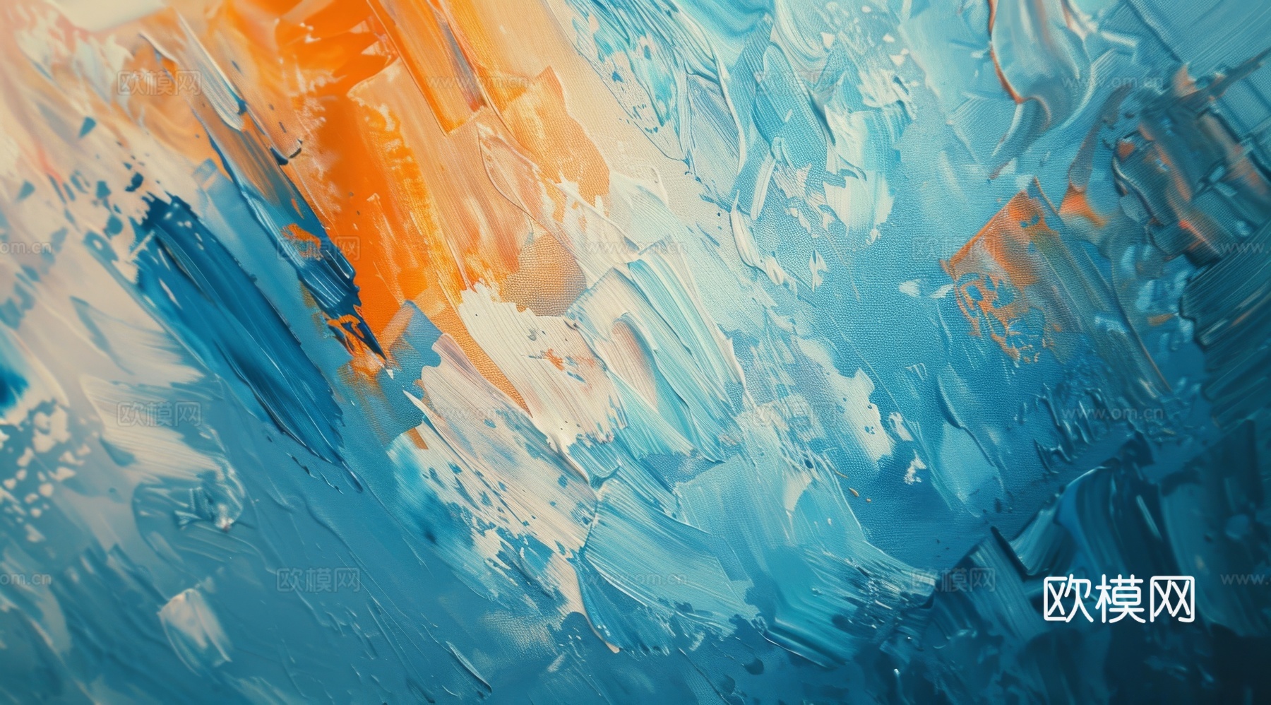 3D立体肌理油画涂抹背景壁纸下载（渲染图4）