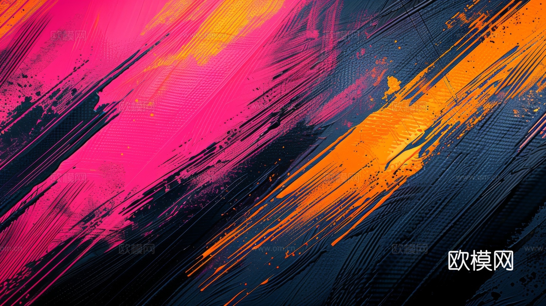 3D立体肌理油画涂抹背景壁纸下载（渲染图7）