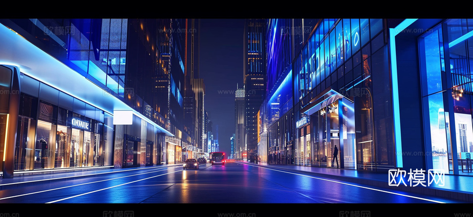 夜晚都市外景下載(渲染圖5)