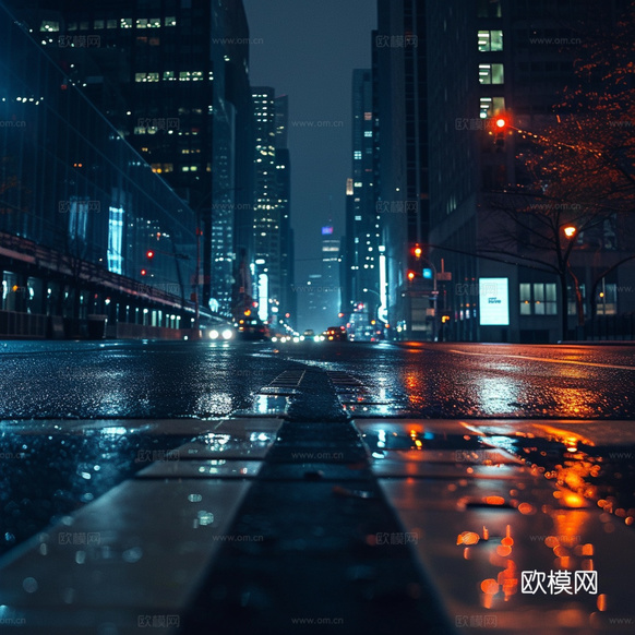 夜晚都市外景下載(渲染圖2)