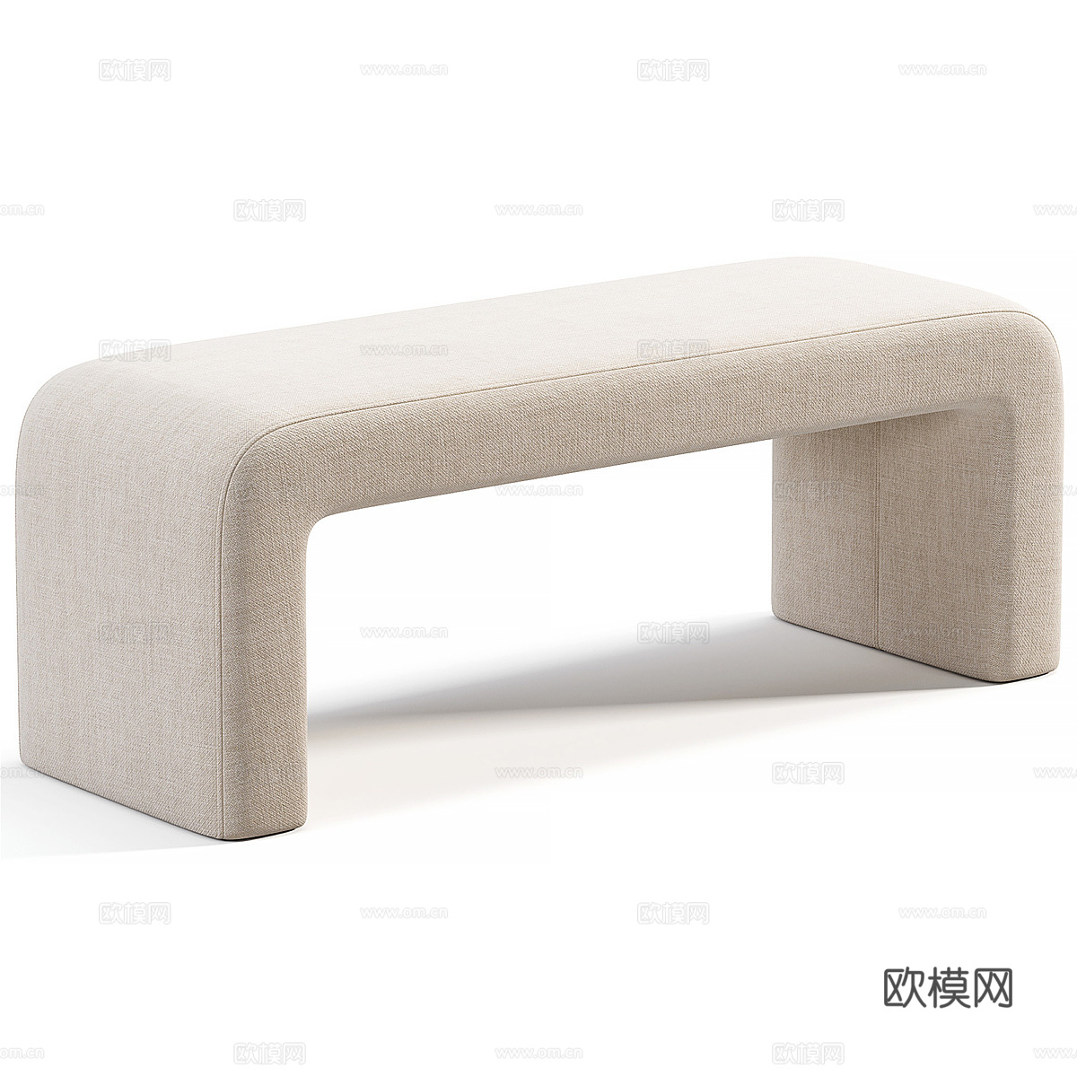 现代奶油风布艺凳 长凳 化妆凳 换鞋凳3d模型