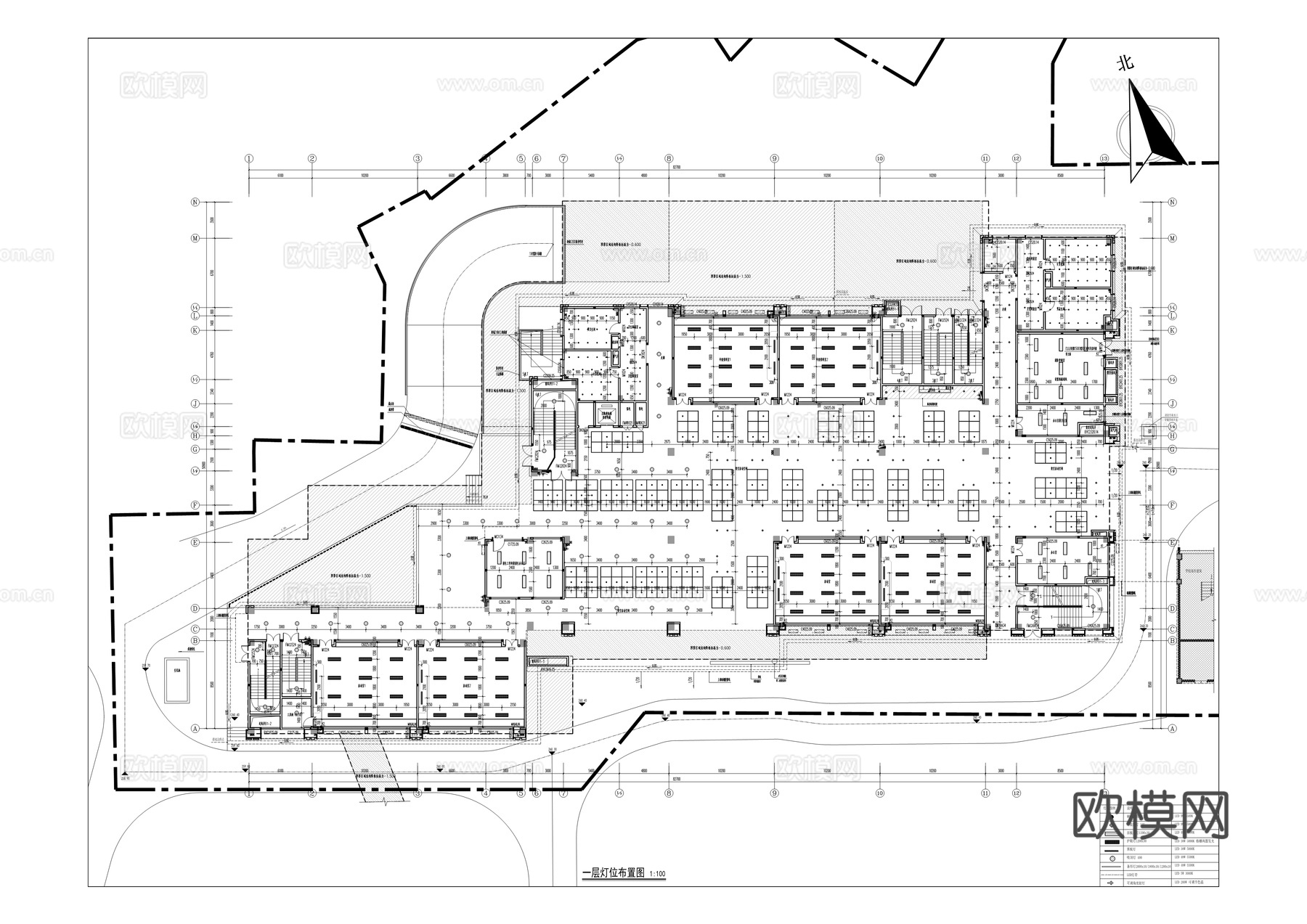 中学综合楼新建工程建筑及装修施工图cad施工图