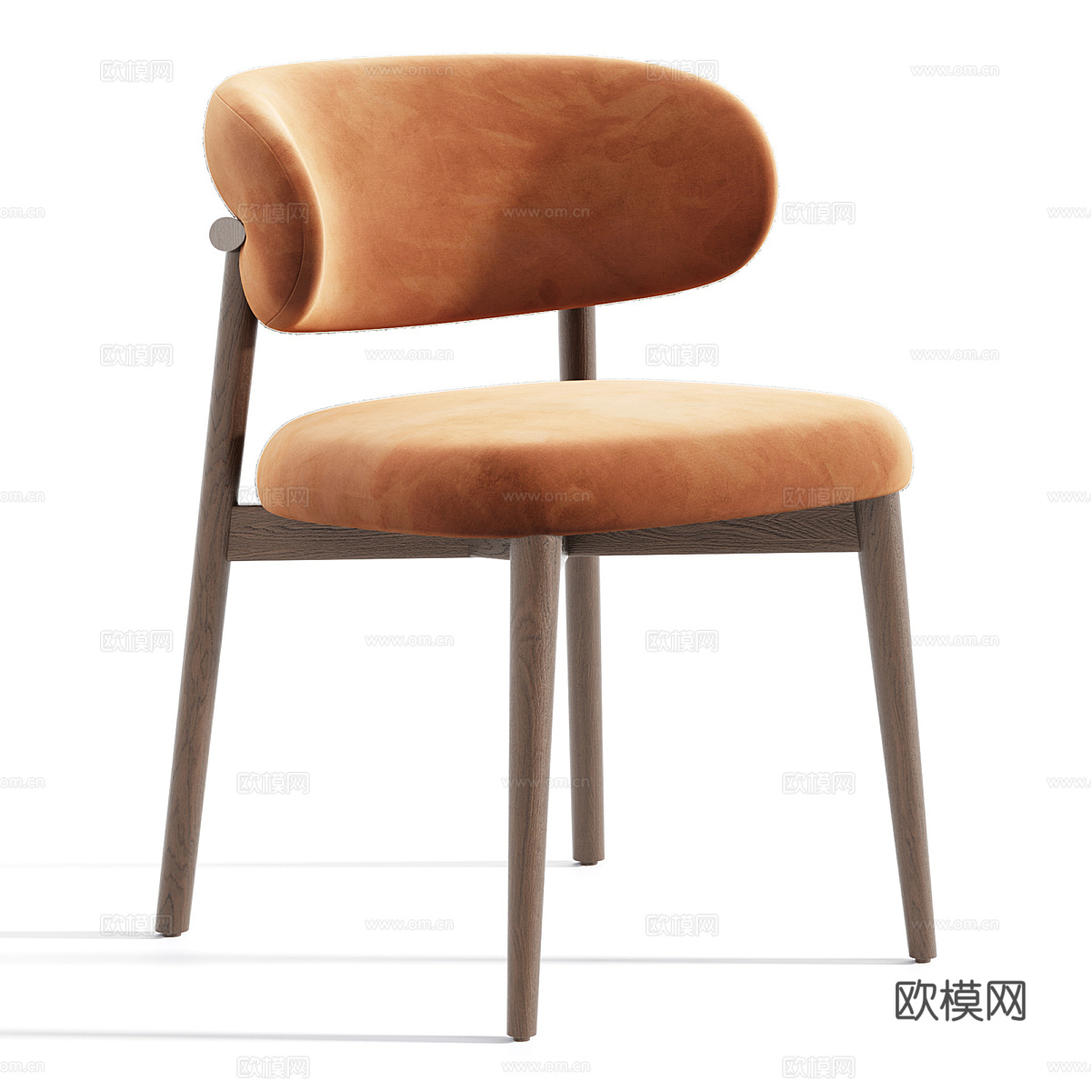 新中式布艺木质椅子3d模型
