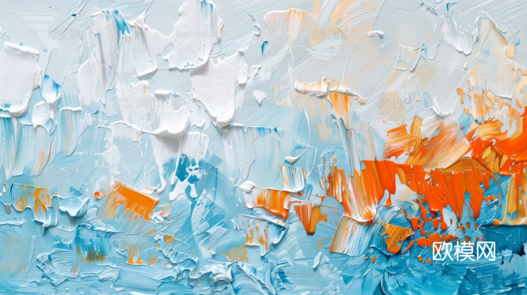 3D立体肌理油画涂抹背景壁纸下载（渲染图3）