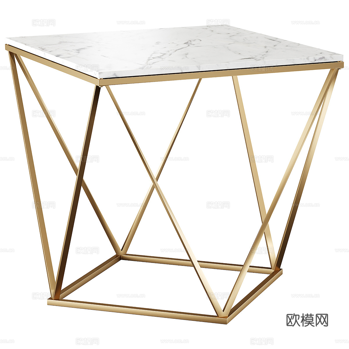 现代轻奢大理石餐桌3d模型