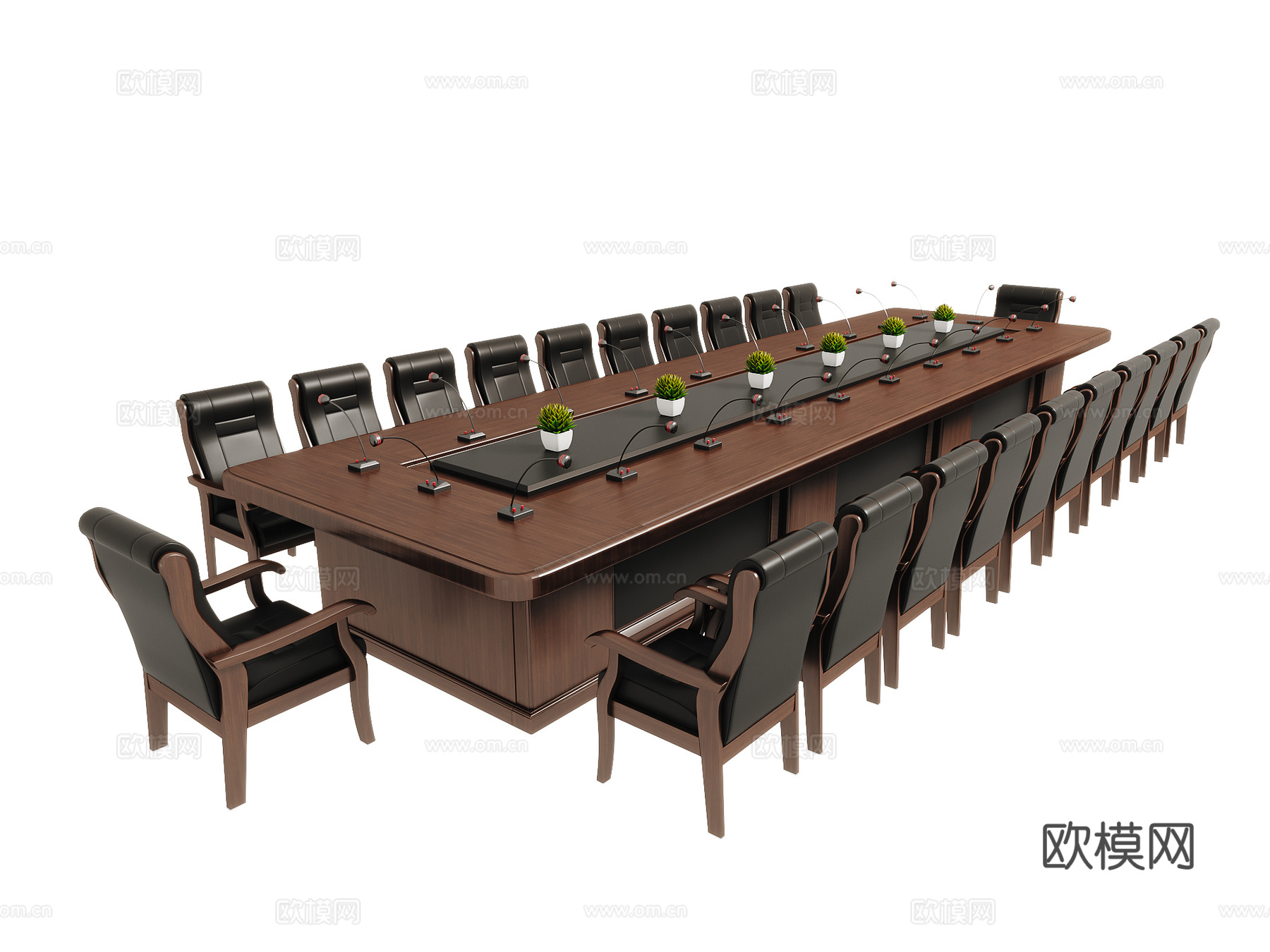 会议桌椅组合3d模型