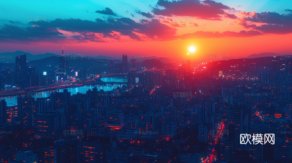 夜晚都市外景下載(渲染圖3)
