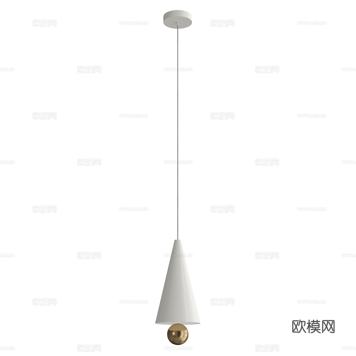 现代轻奢极简装饰小吊灯3d模型