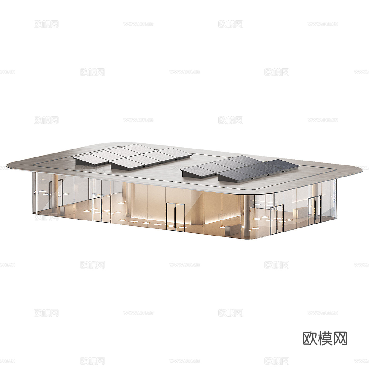 现代极简商业建筑3d模型
