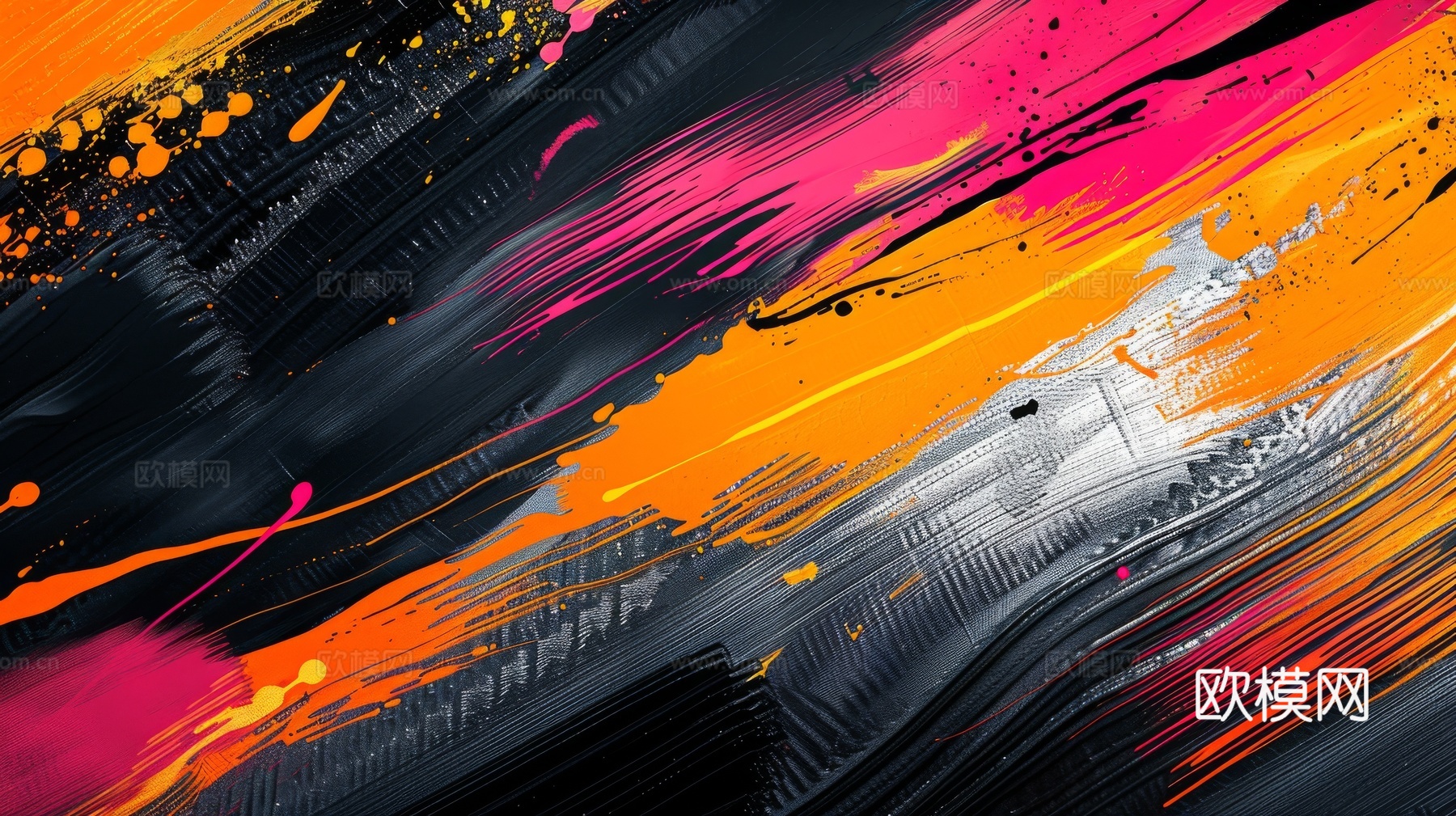 3D立体肌理油画涂抹背景壁纸下载（渲染图6）