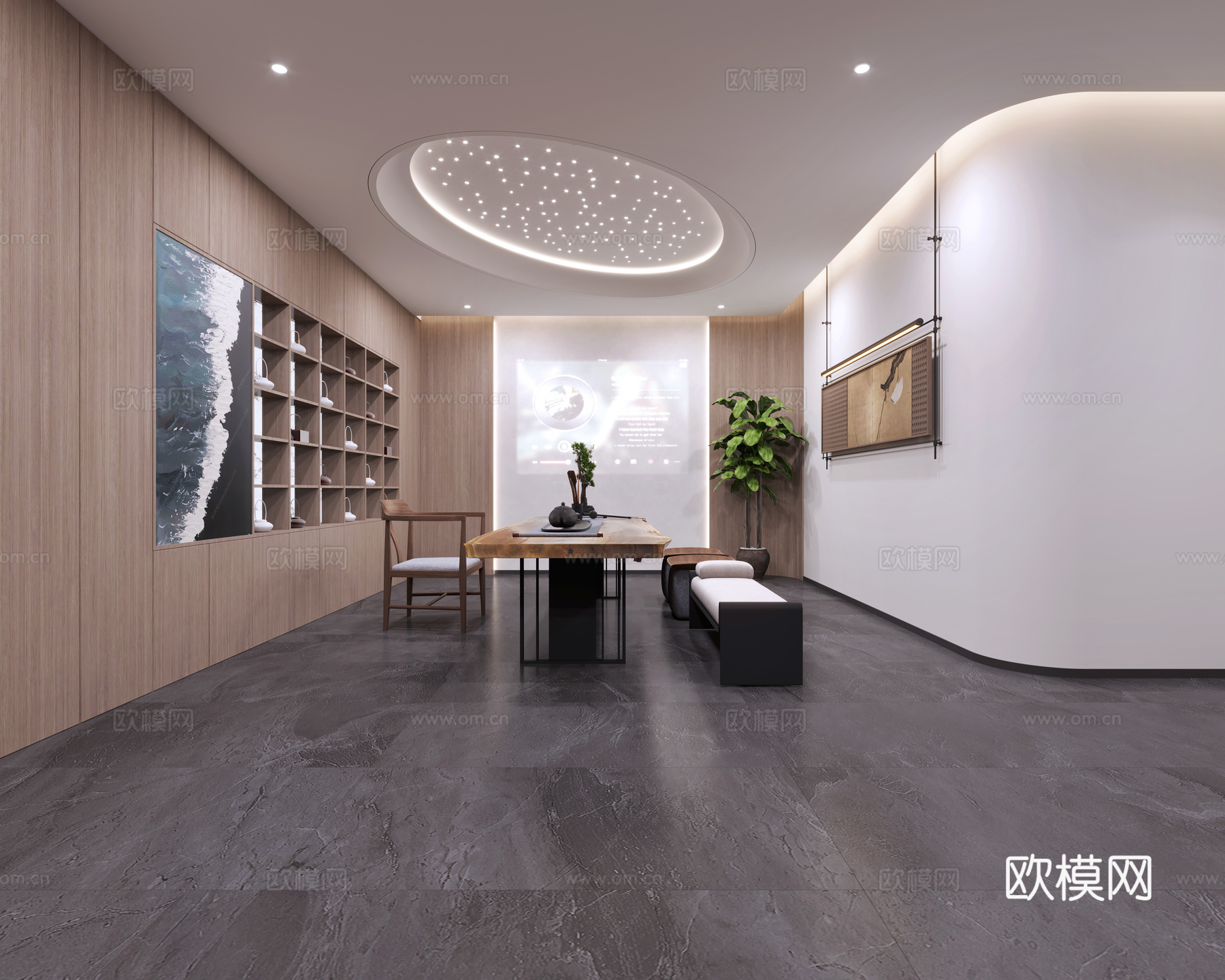 棋牌室3d模型