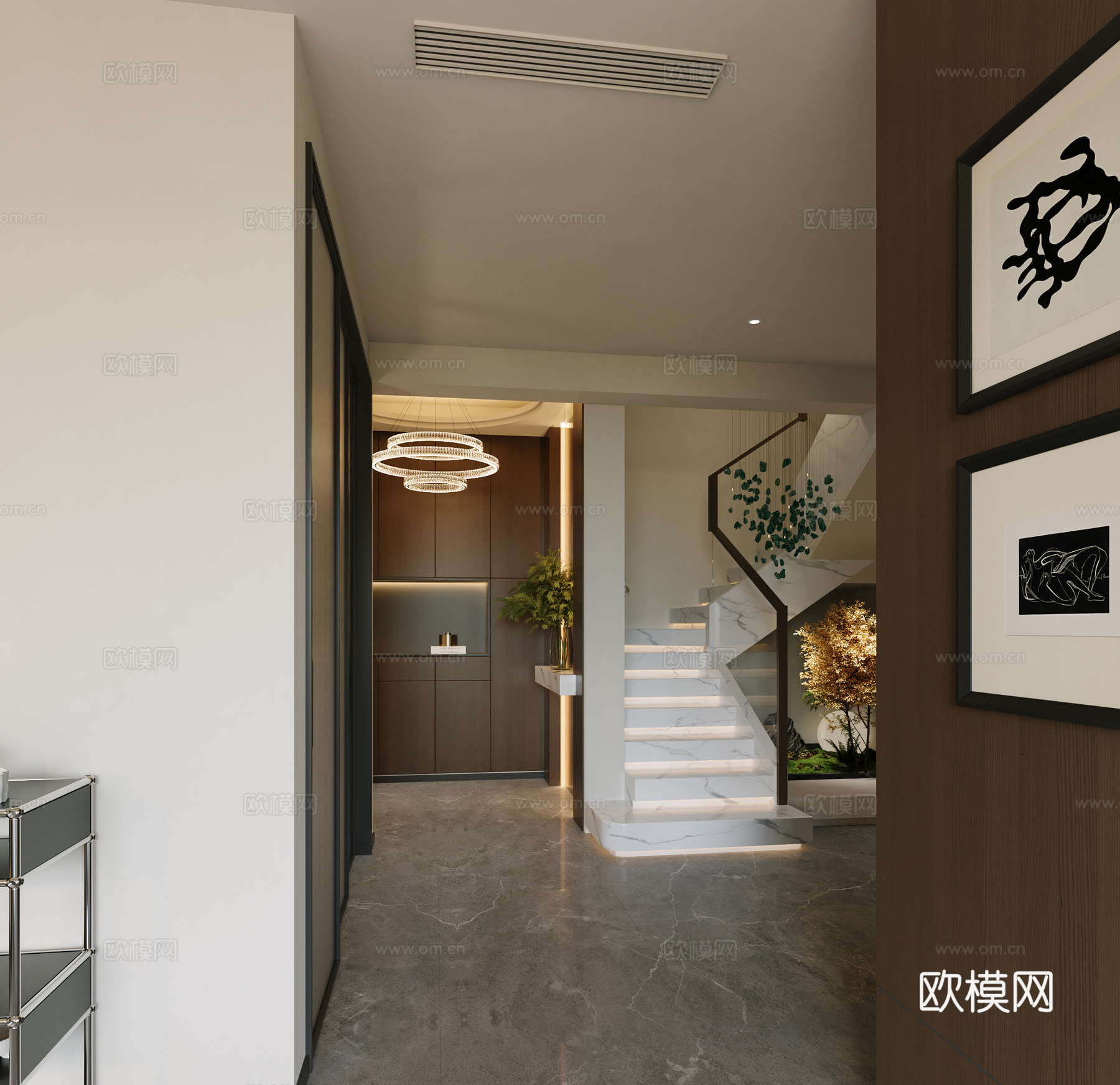 现代楼梯间3d模型