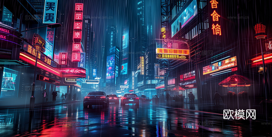 夜晚都市外景下載(渲染圖8)