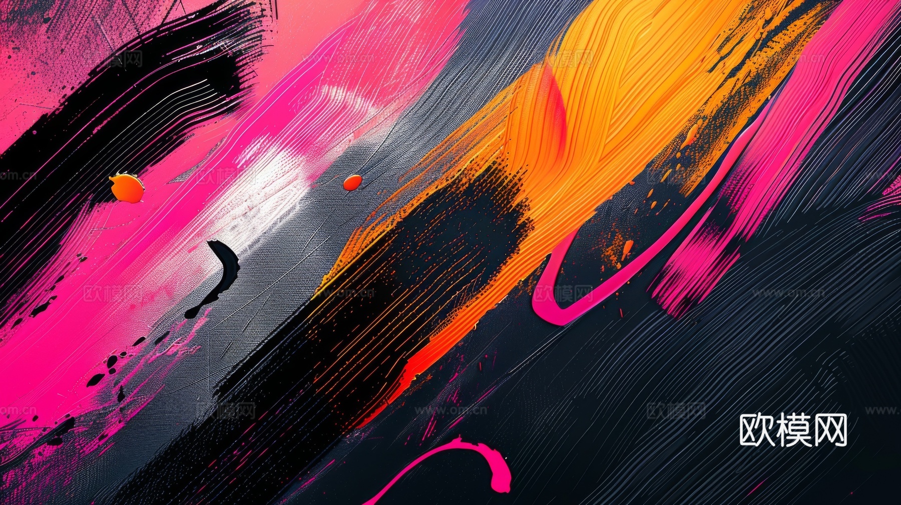 3D立体肌理油画涂抹背景壁纸下载（渲染图5）