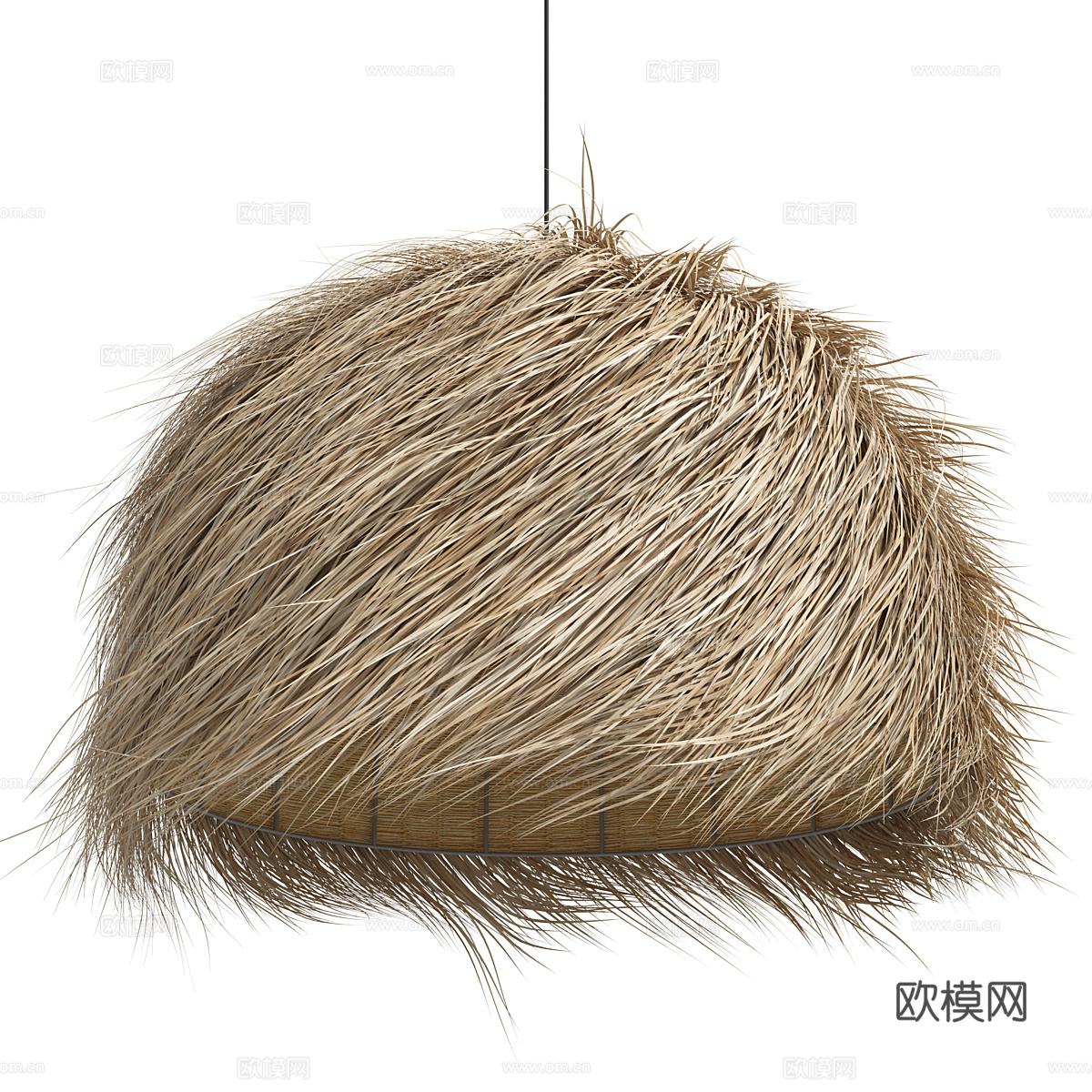 新中式侘寂藤编装饰吊灯3d模型