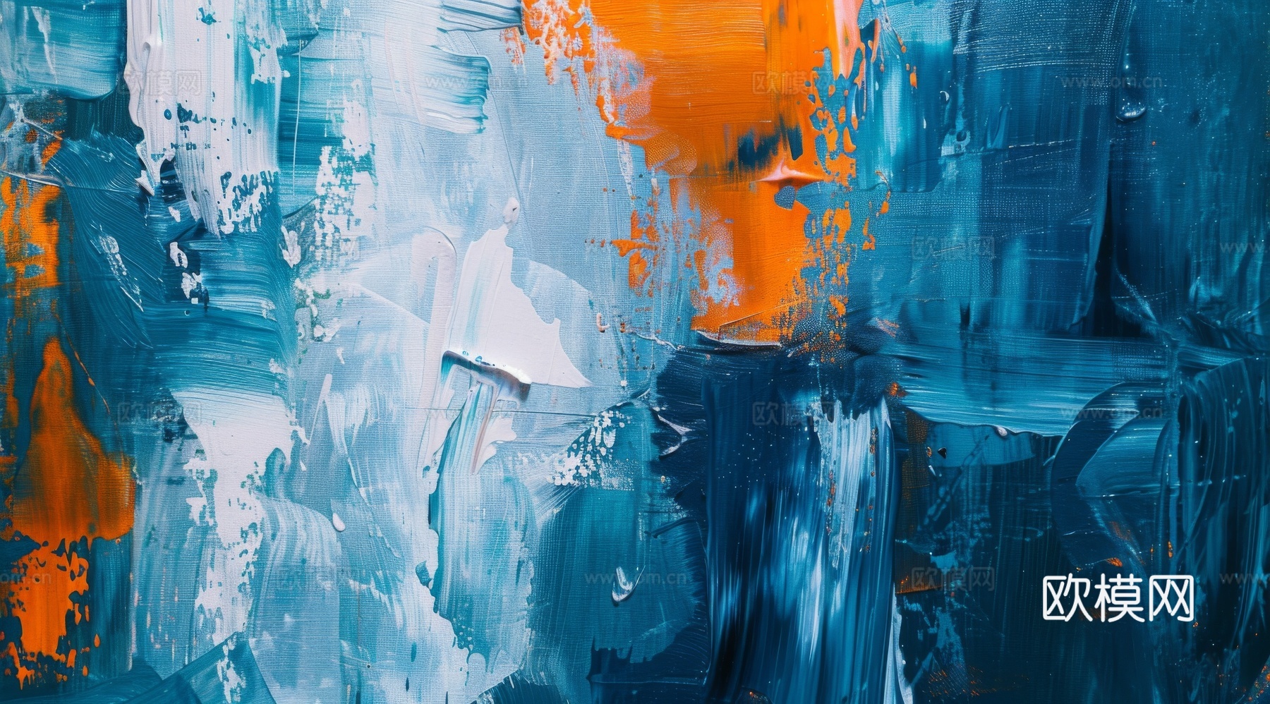 3D立体肌理油画涂抹背景壁纸下载（渲染图2）