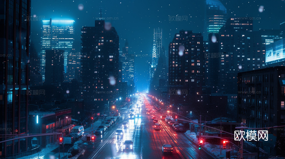 夜晚都市外景下載(渲染圖2)