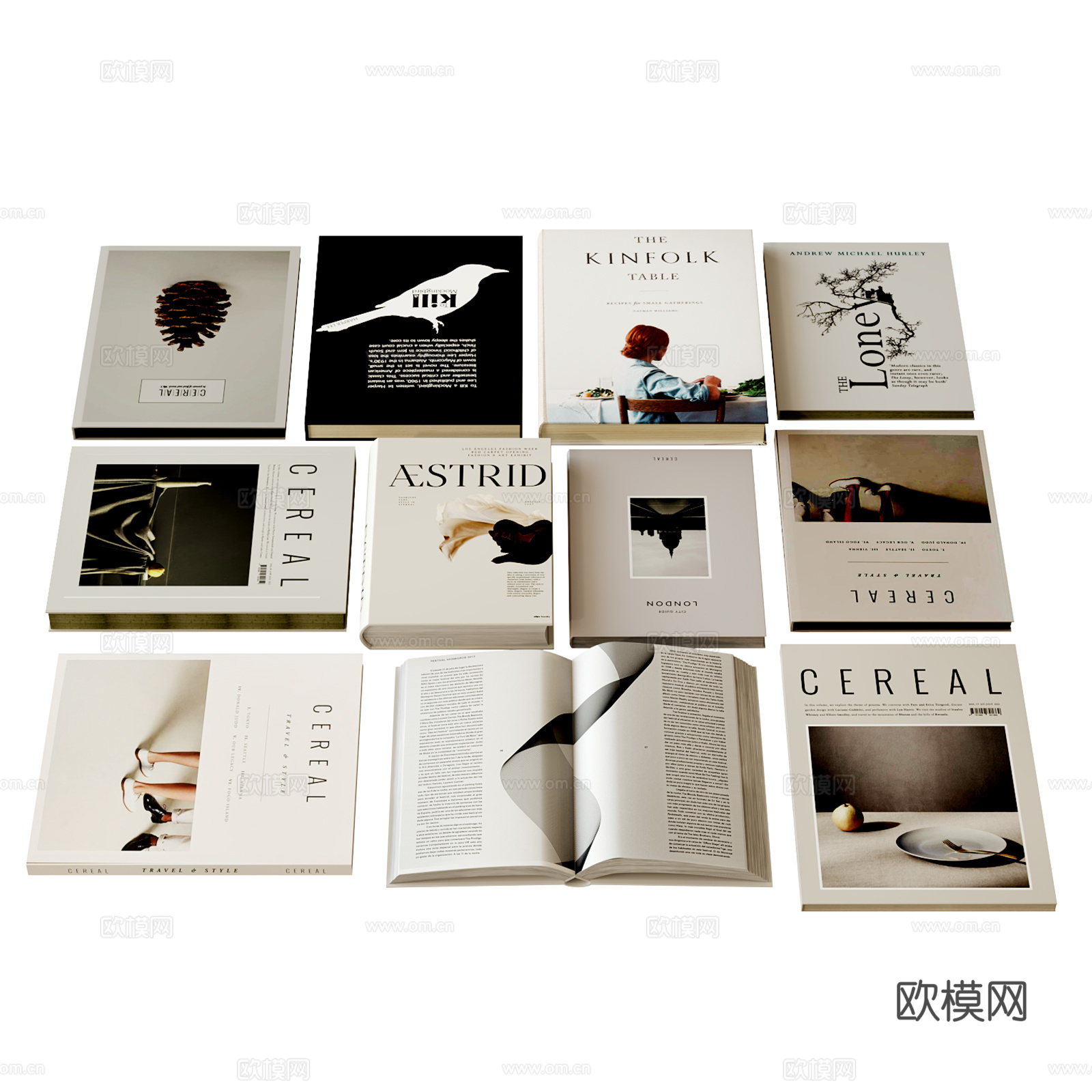 现代书籍摆件 书本杂志 桌面摆件su模型