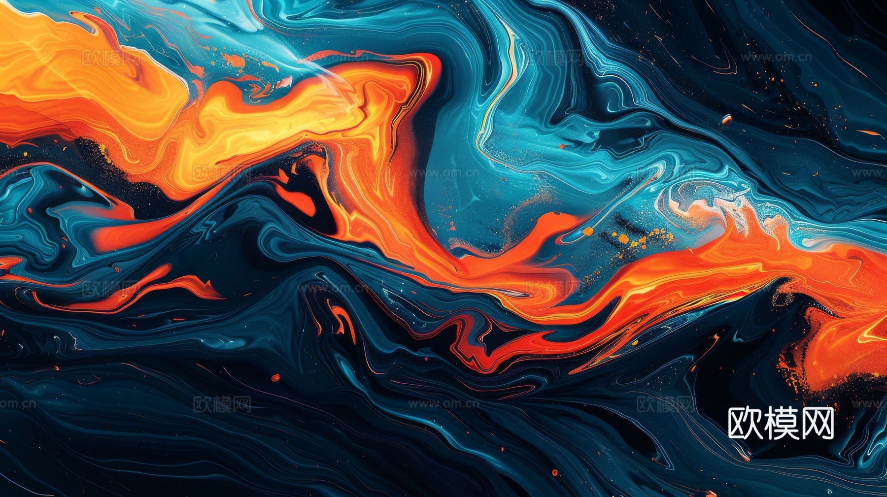 3D立体肌理油画涂抹背景壁纸下载（渲染图1）