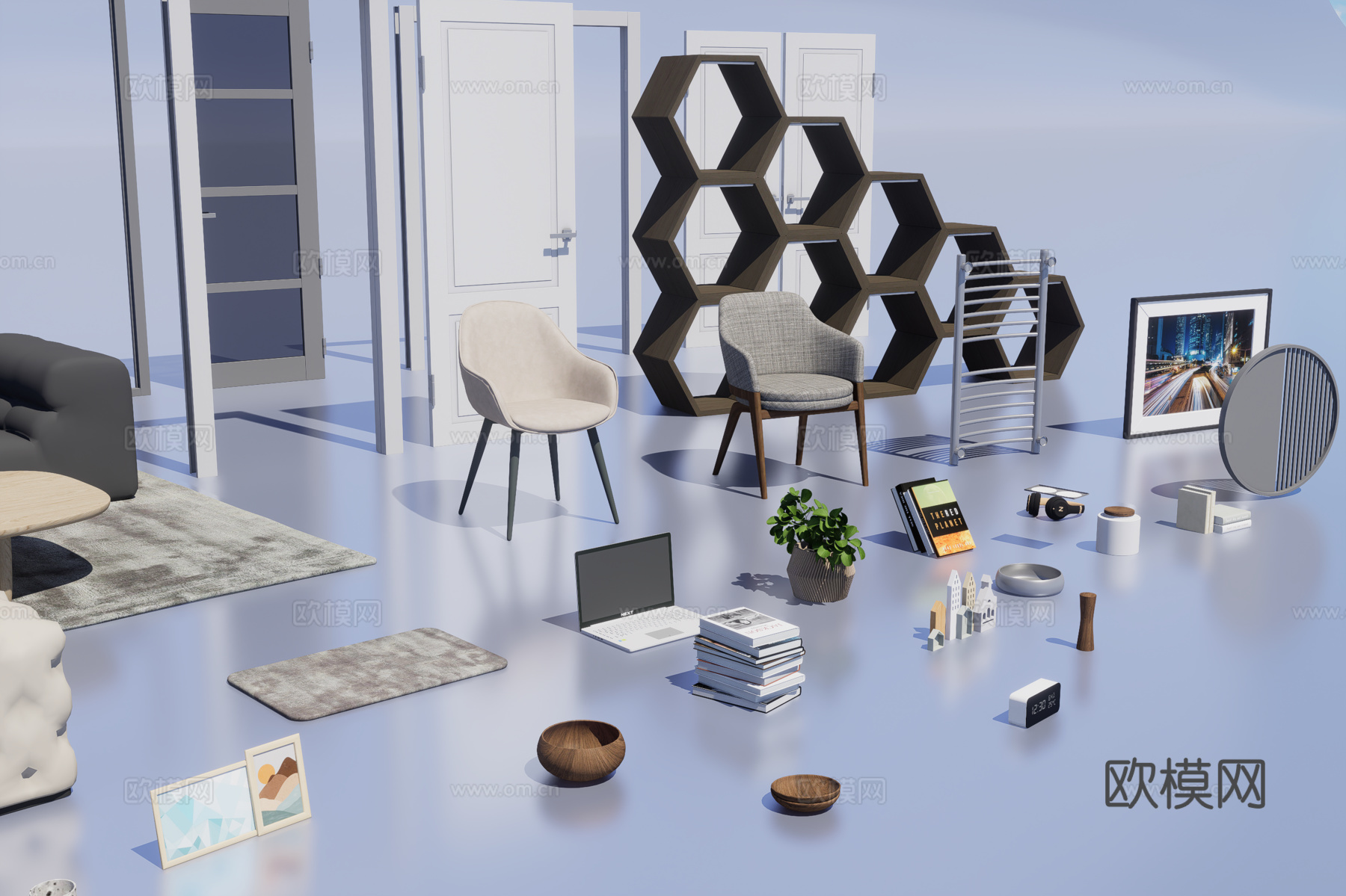 现代室内家具及装饰品3d模型