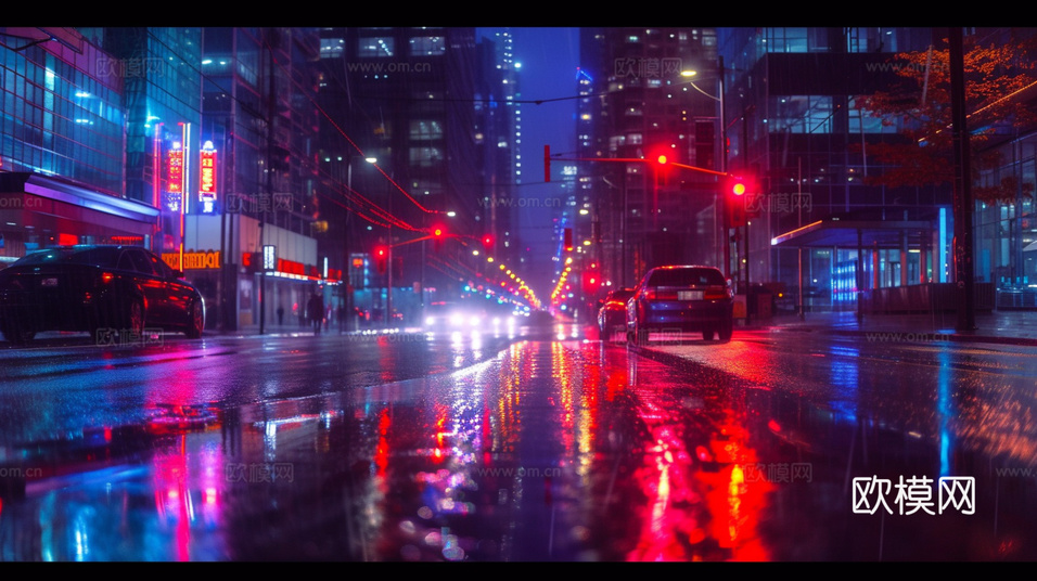 夜晚都市外景下載(渲染圖2)