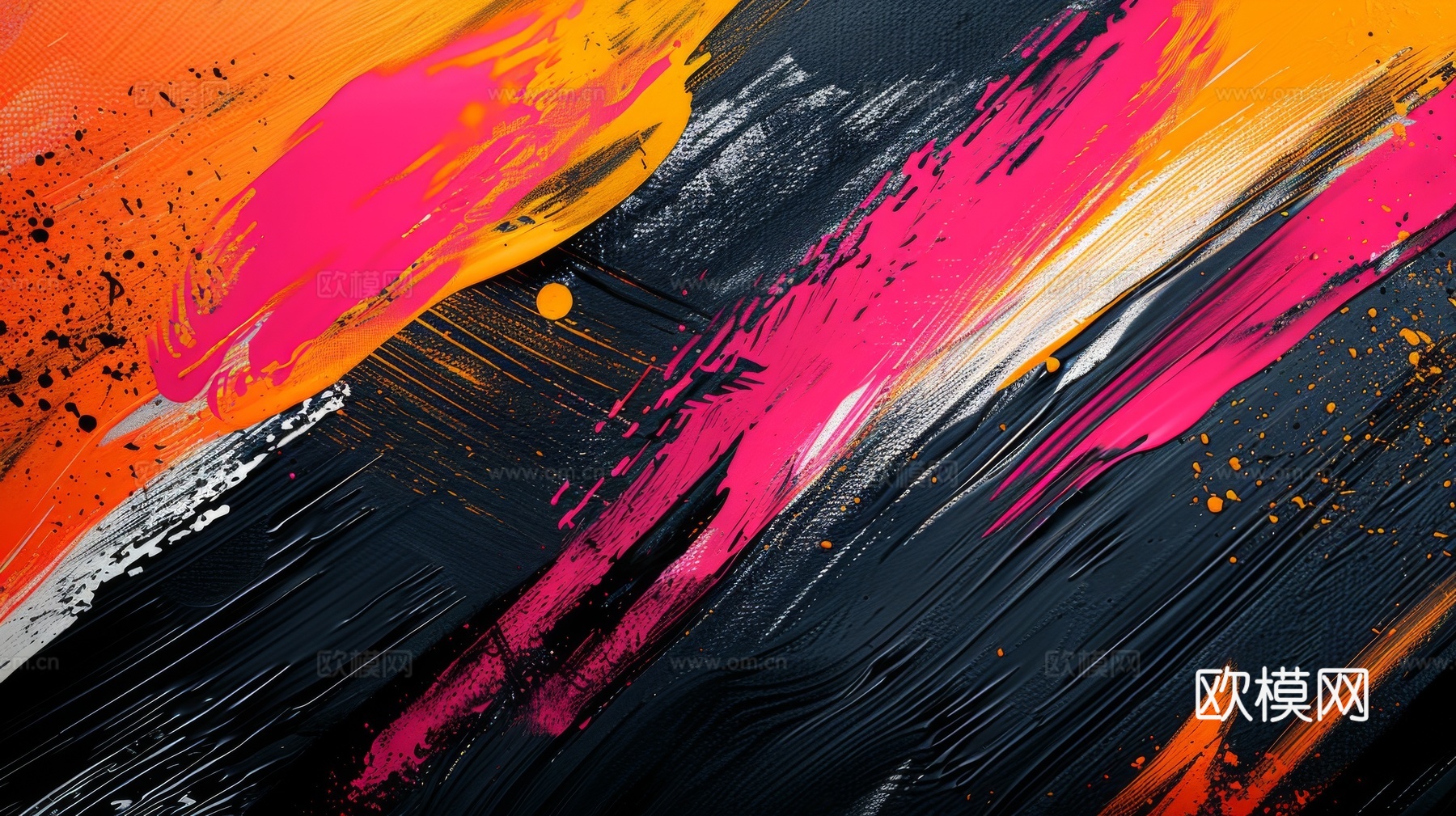 3D立体肌理油画涂抹背景壁纸下载（渲染图3）