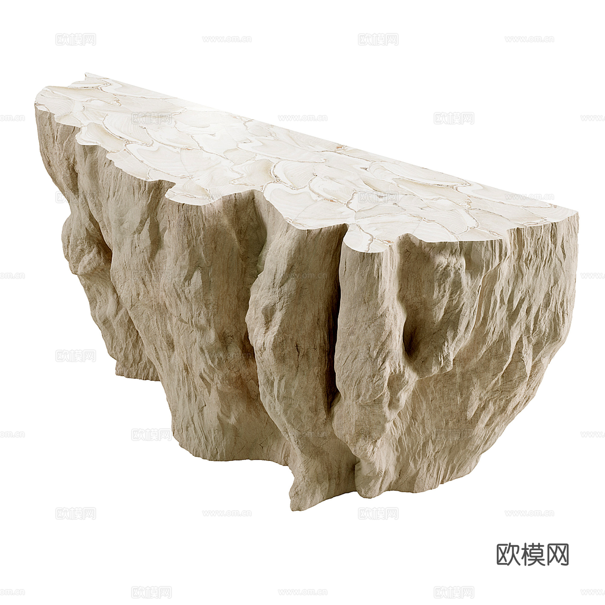 石材前台接待台su模型