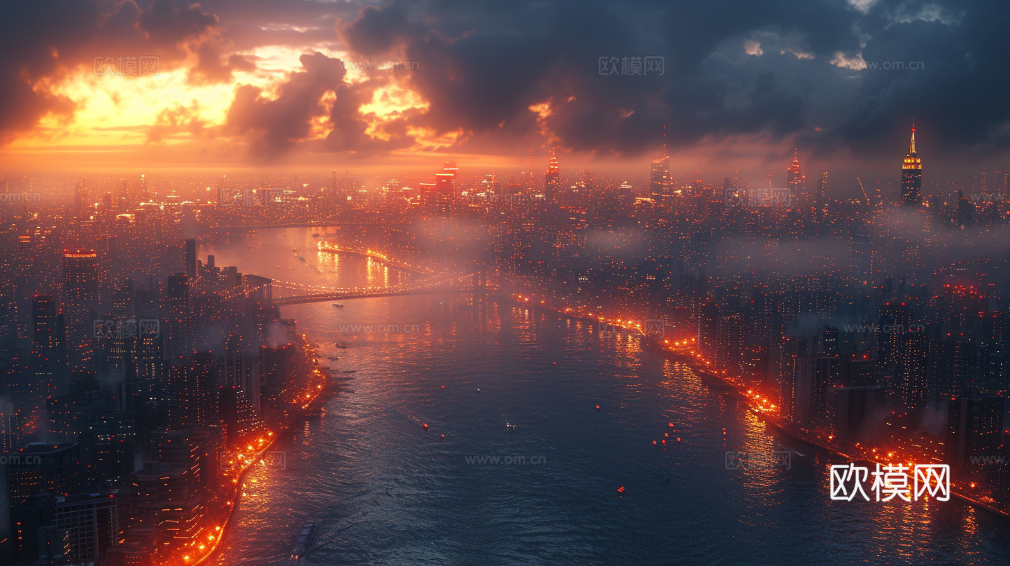 夜晚都市外景下载（渲染图1）