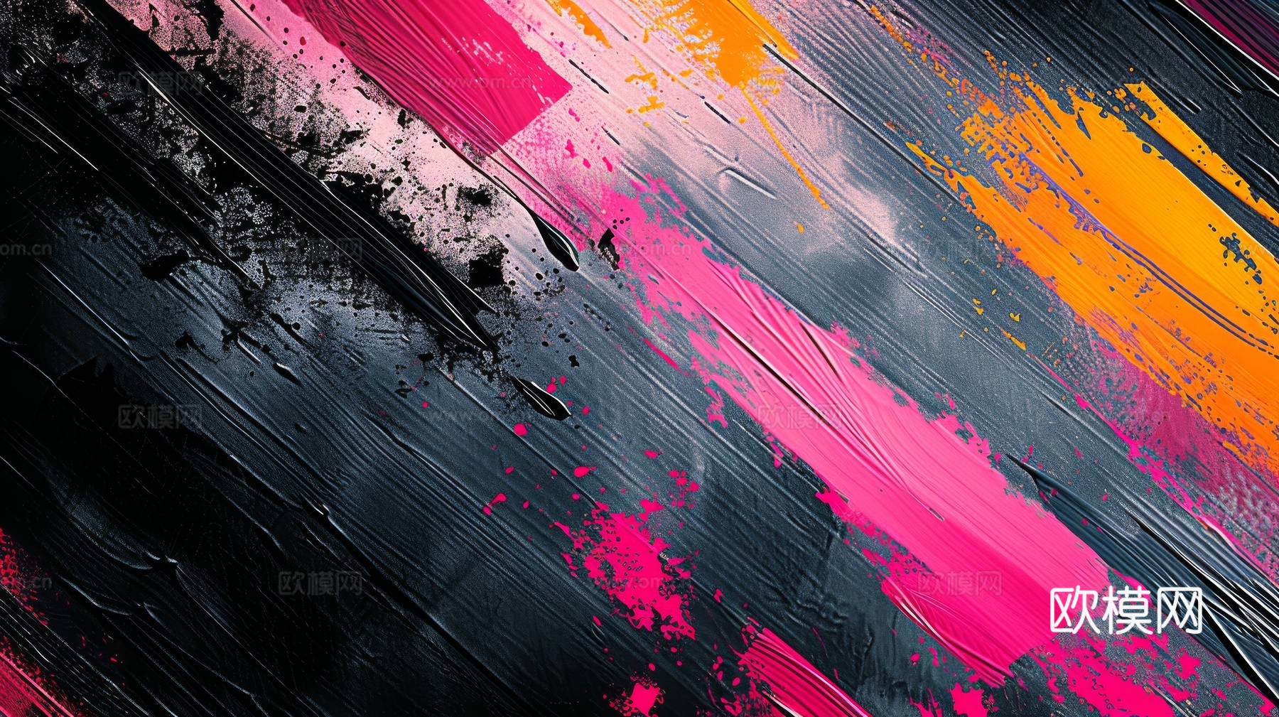 3D立体肌理油画涂抹背景壁纸下载（渲染图4）