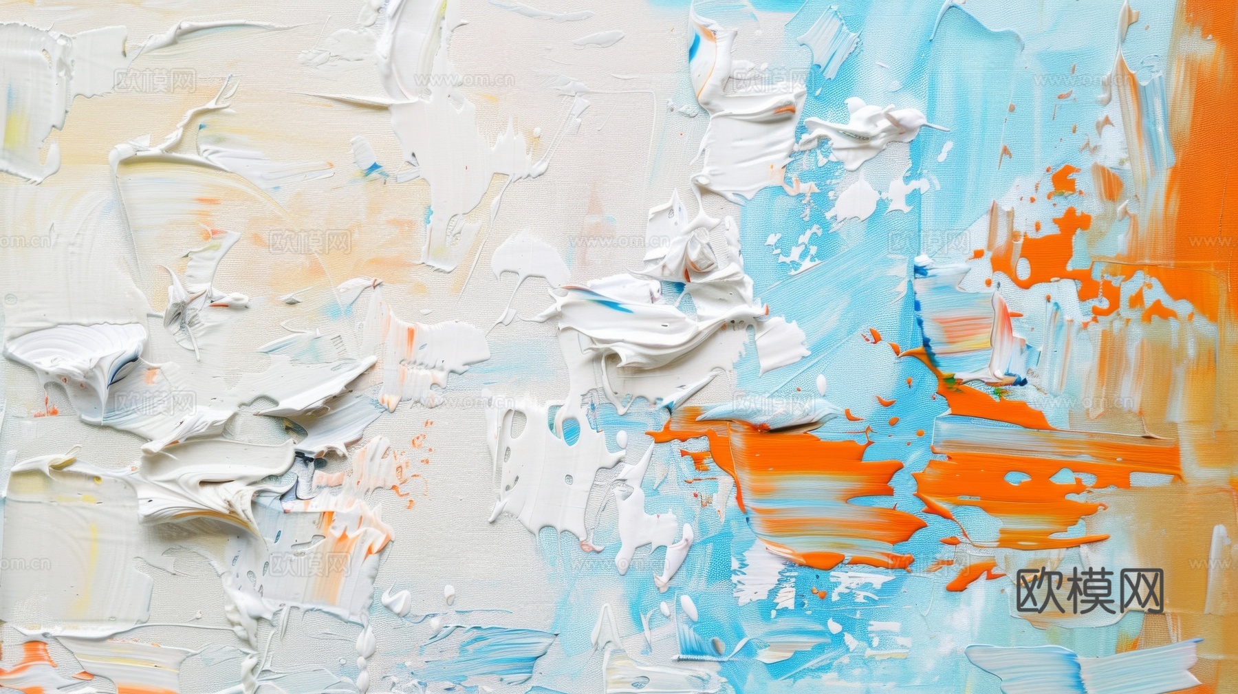 3D立体肌理油画涂抹背景壁纸下载（渲染图5）