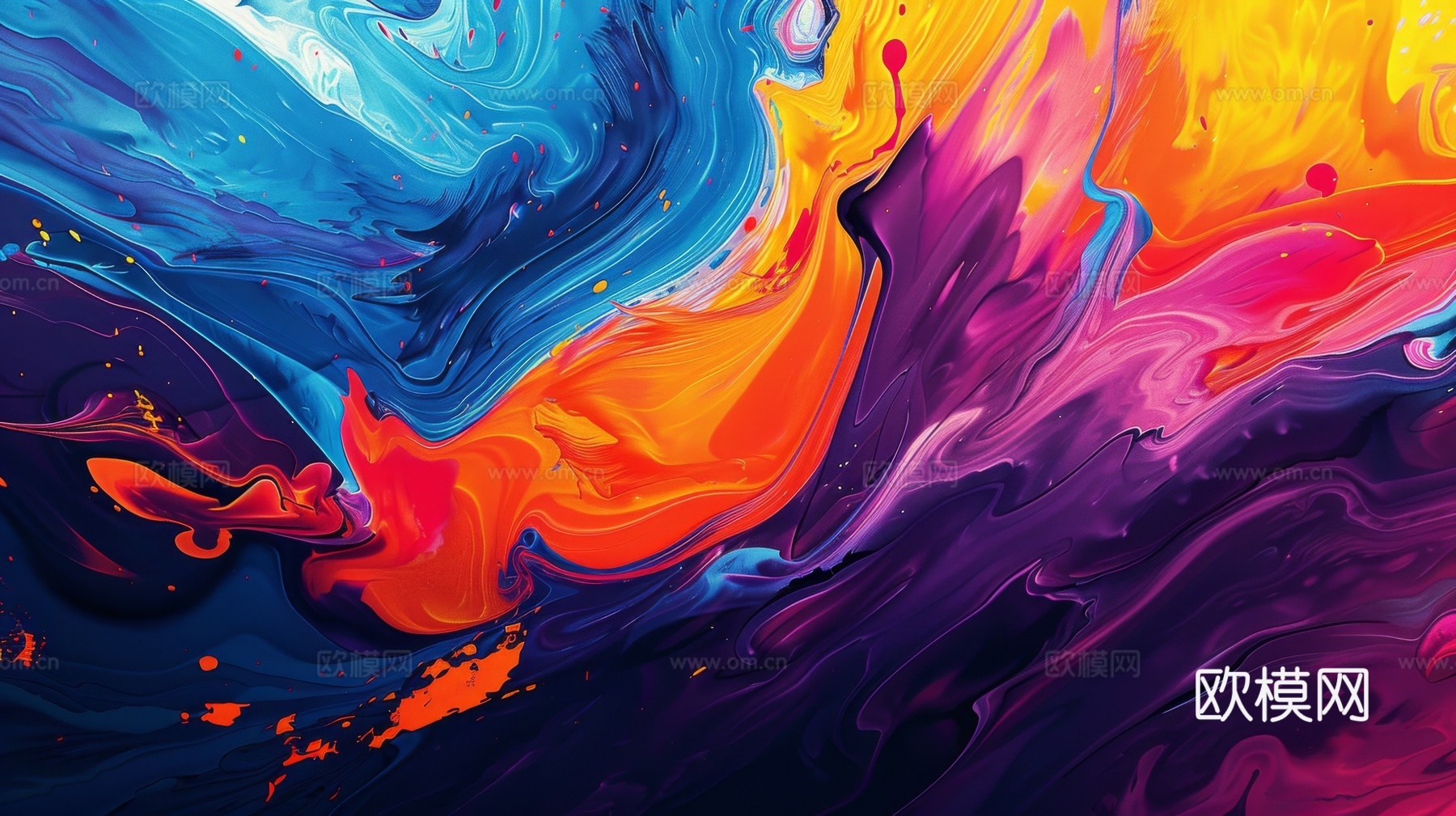 3D立体肌理油画涂抹背景壁纸下载（渲染图8）