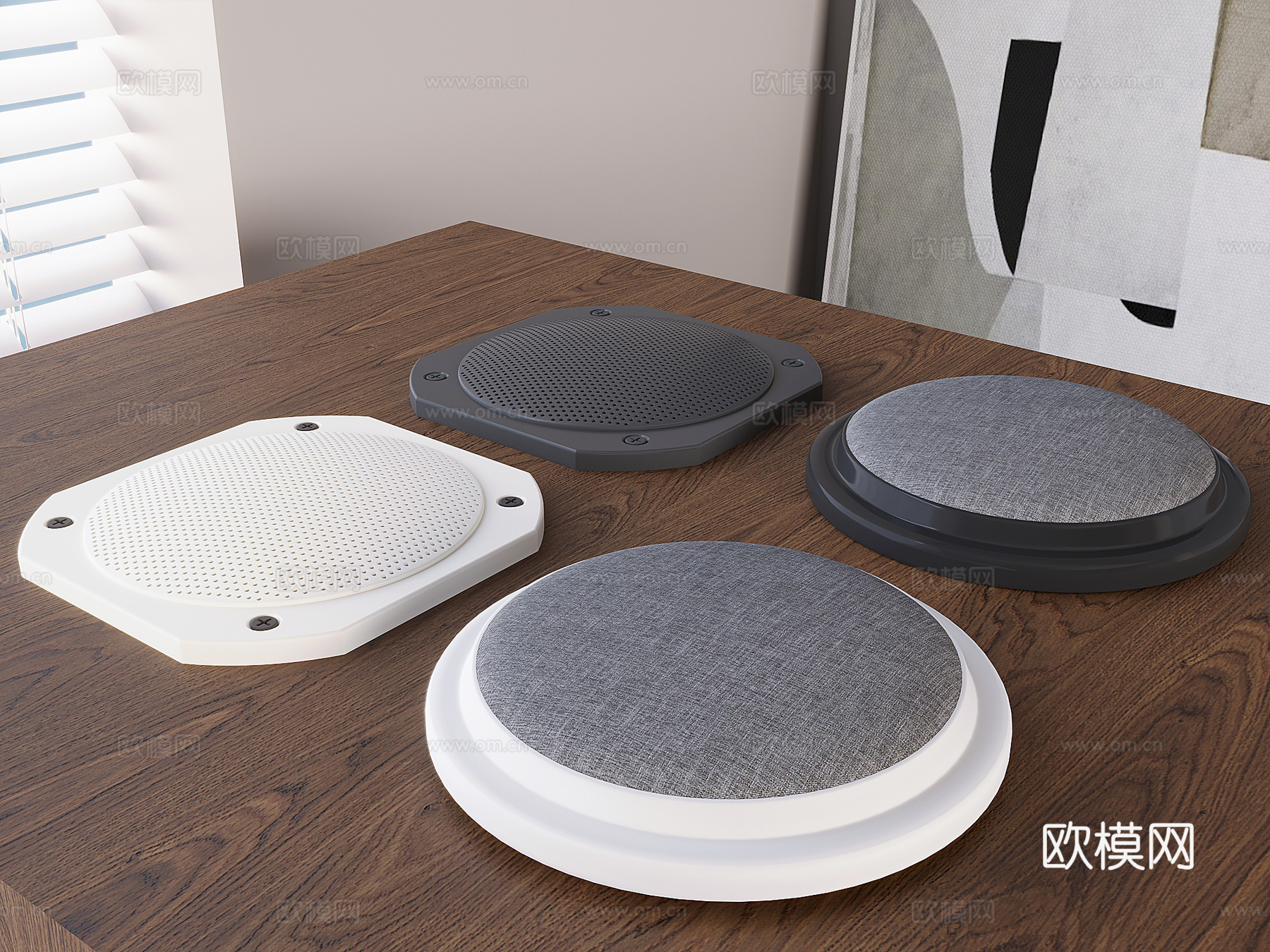 吸顶音响天花音响 顶面扬声器喇叭 影音设备3d模型