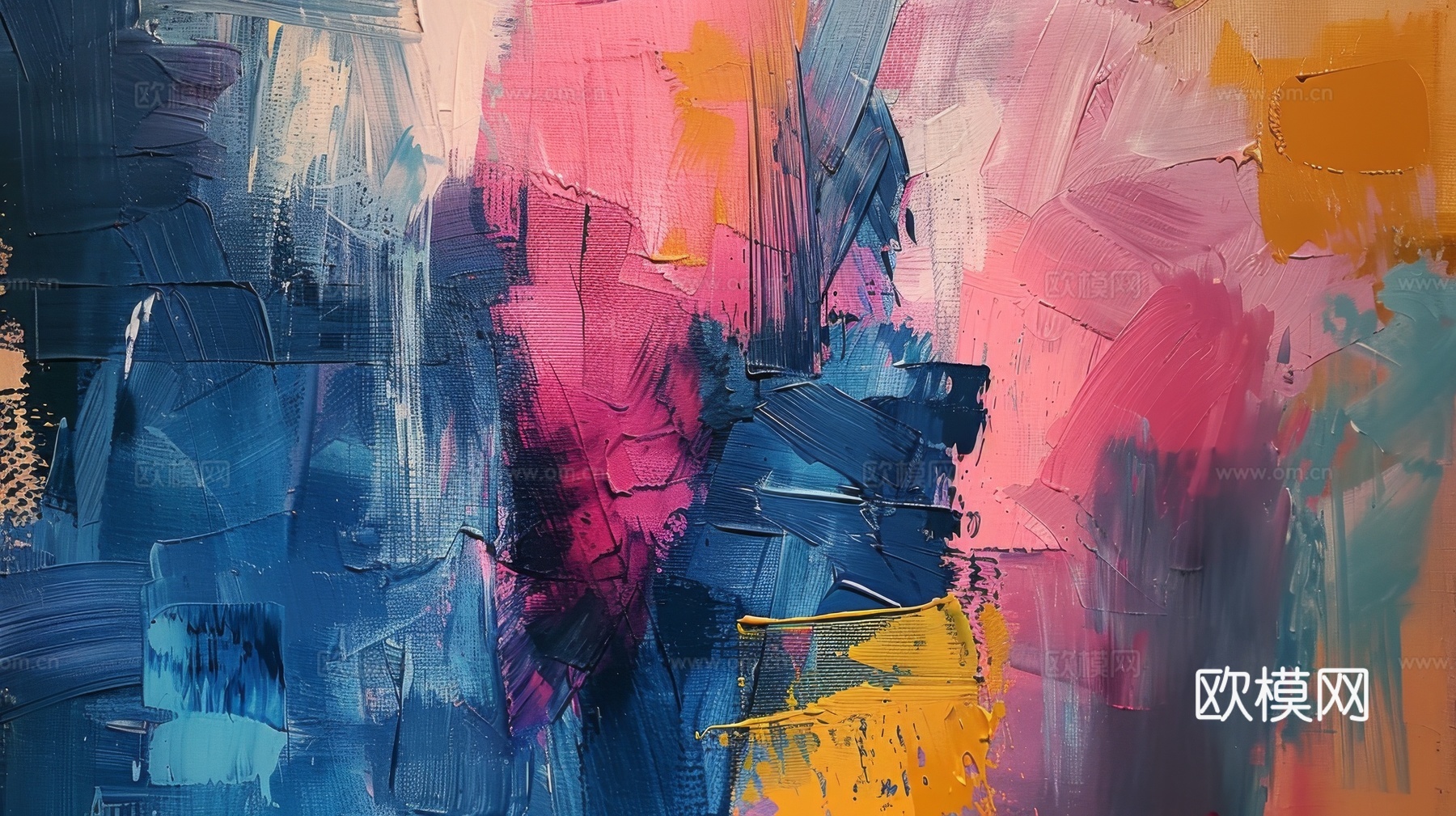 3D立体肌理油画涂抹背景壁纸下载（渲染图8）