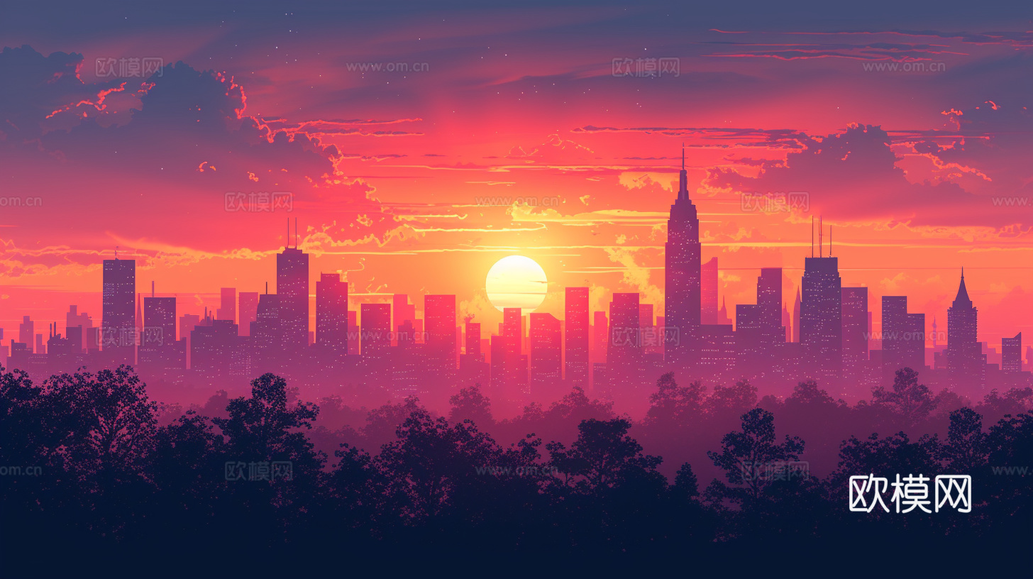 夜晚都市外景下载（渲染图3）