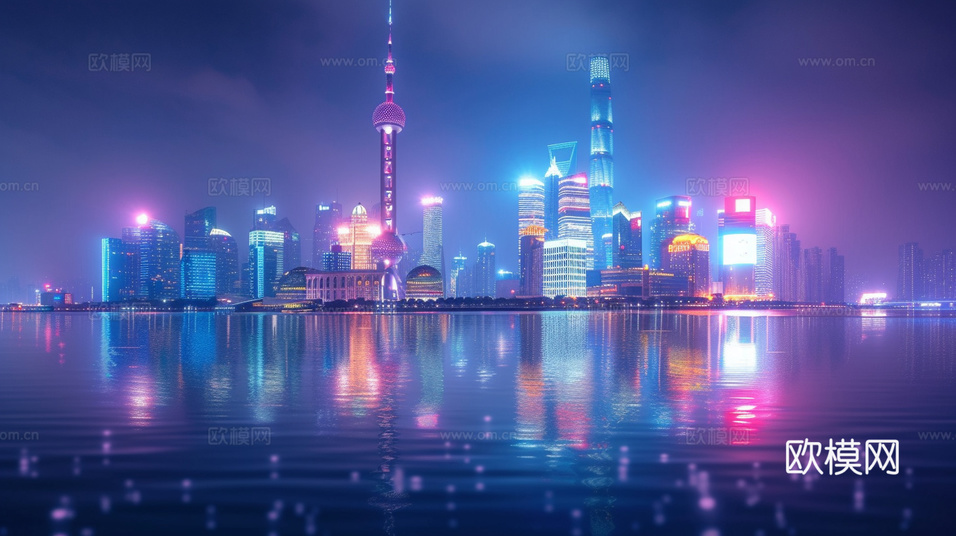 夜晚都市外景下載(渲染圖2)