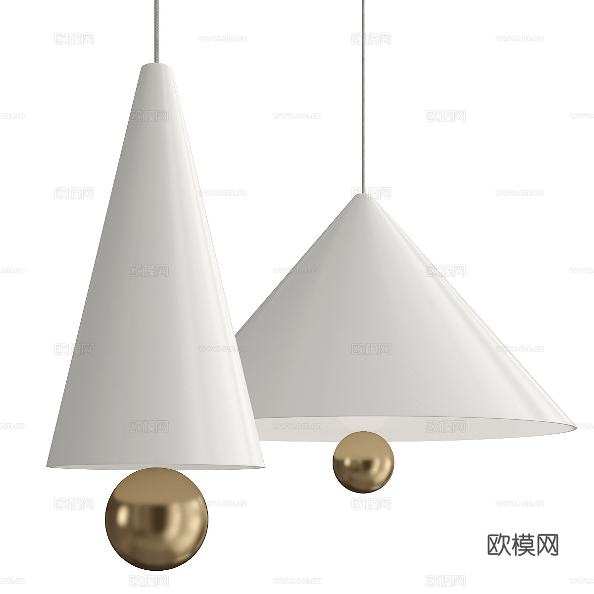 现代轻奢极简装饰小吊灯3d模型