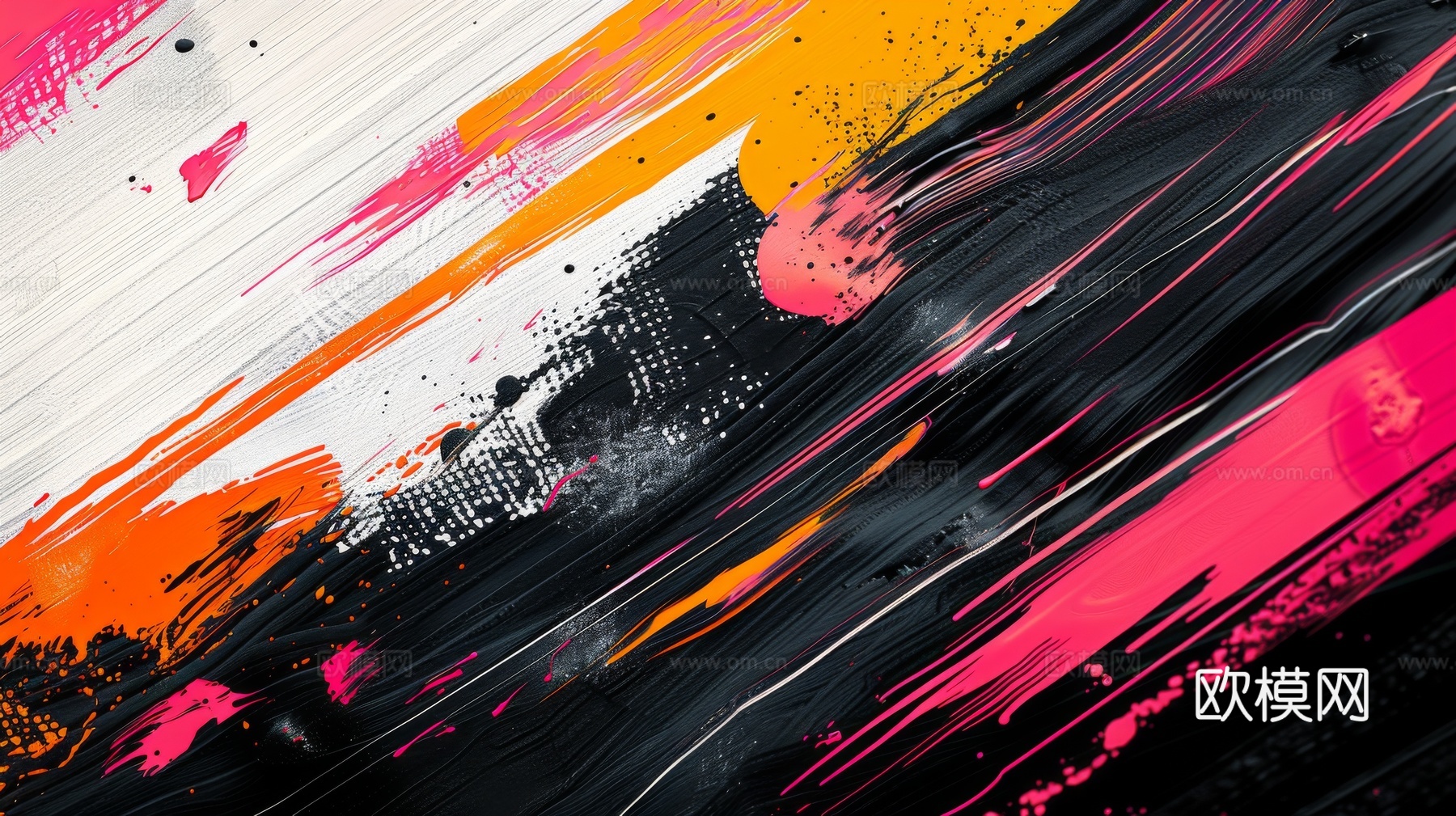 3D立体肌理油画涂抹背景壁纸下载（渲染图6）