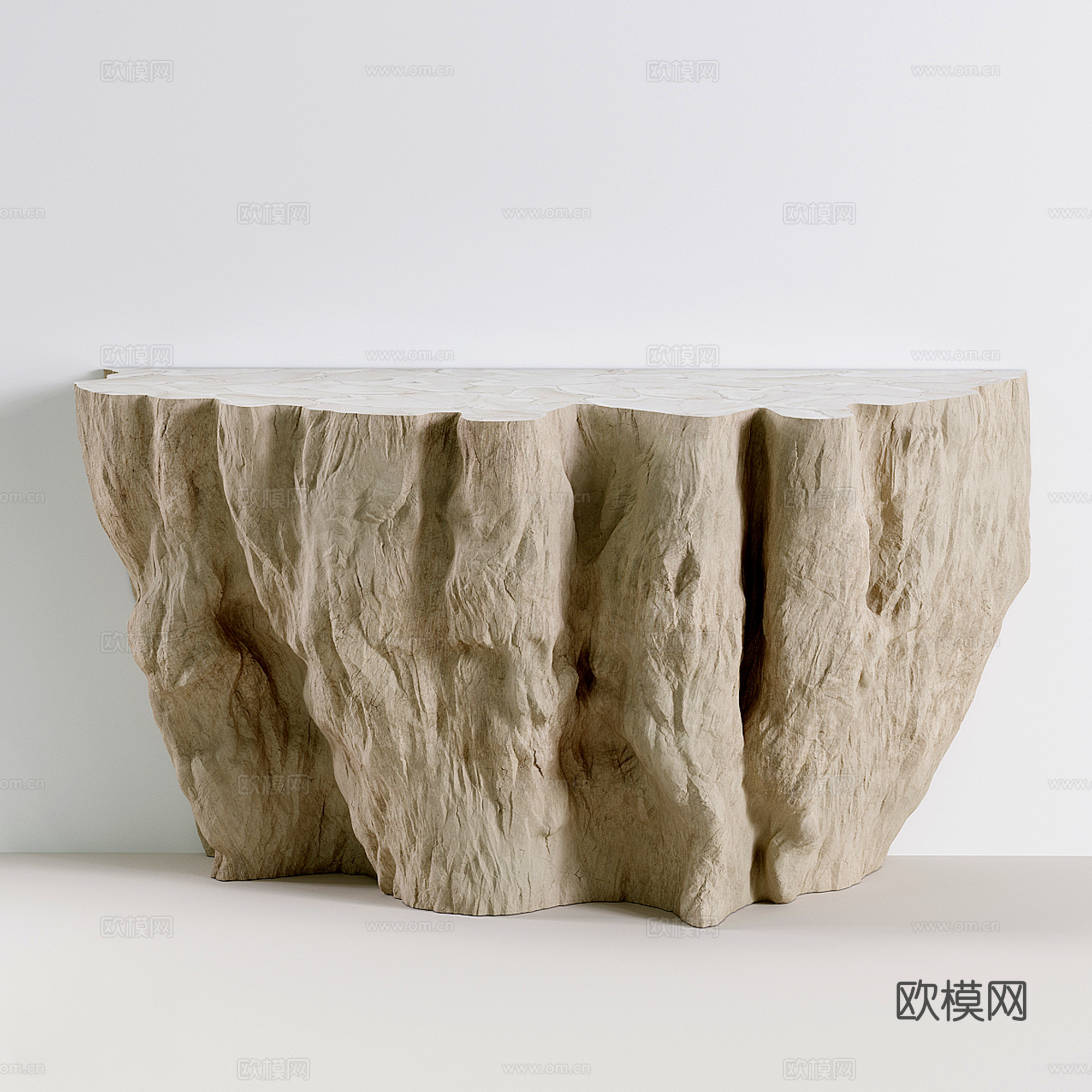 石材前台接待台su模型