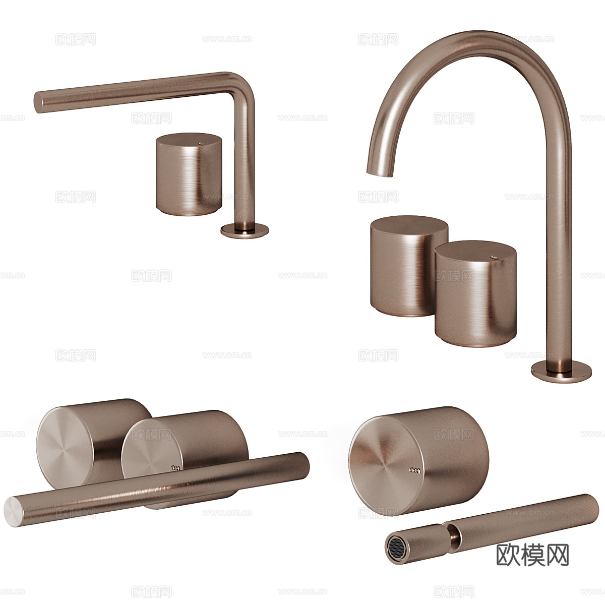 现代意式极简淋浴花洒3d模型