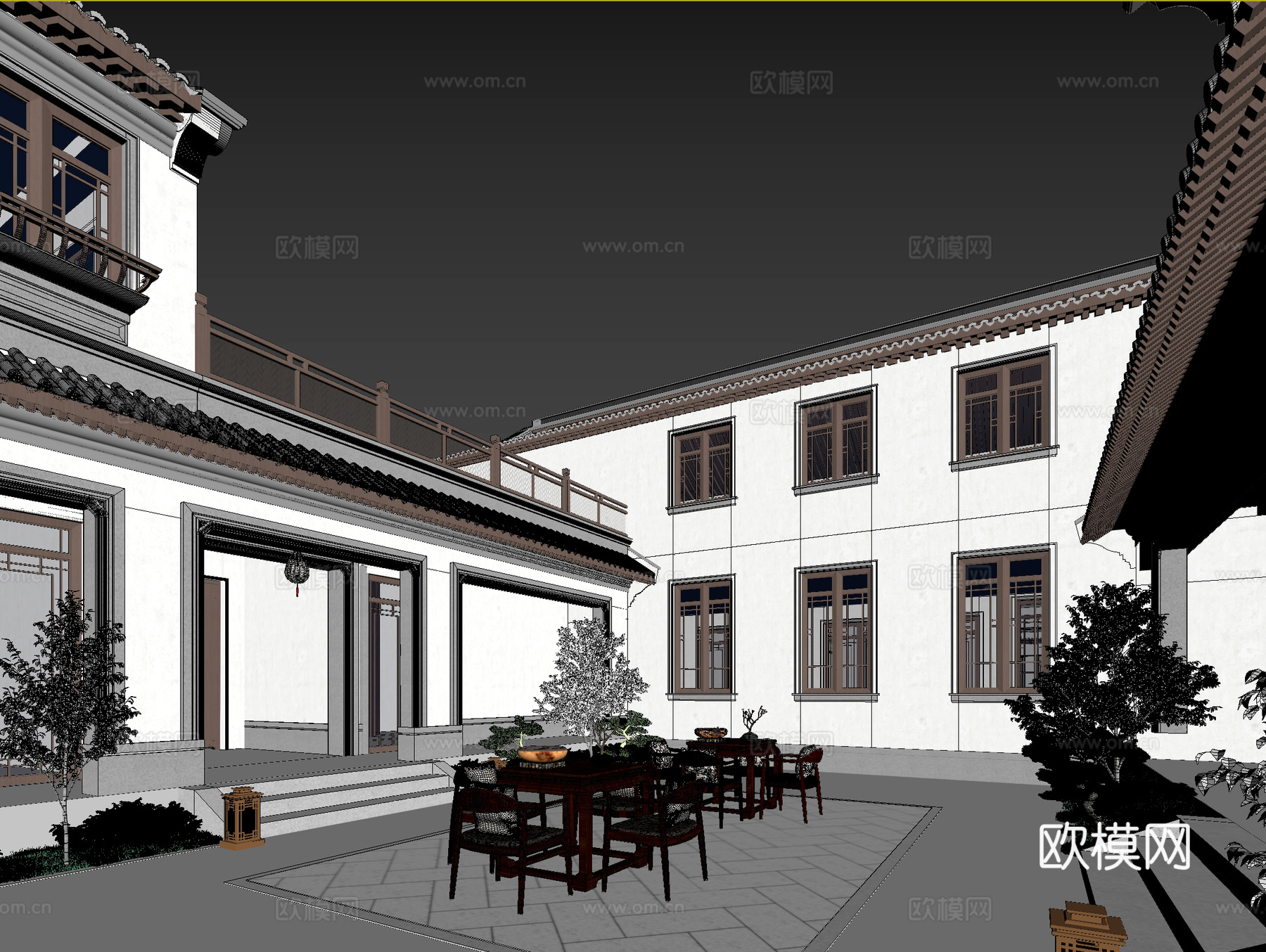 古建 中式建筑 民宿 小镇3d模型