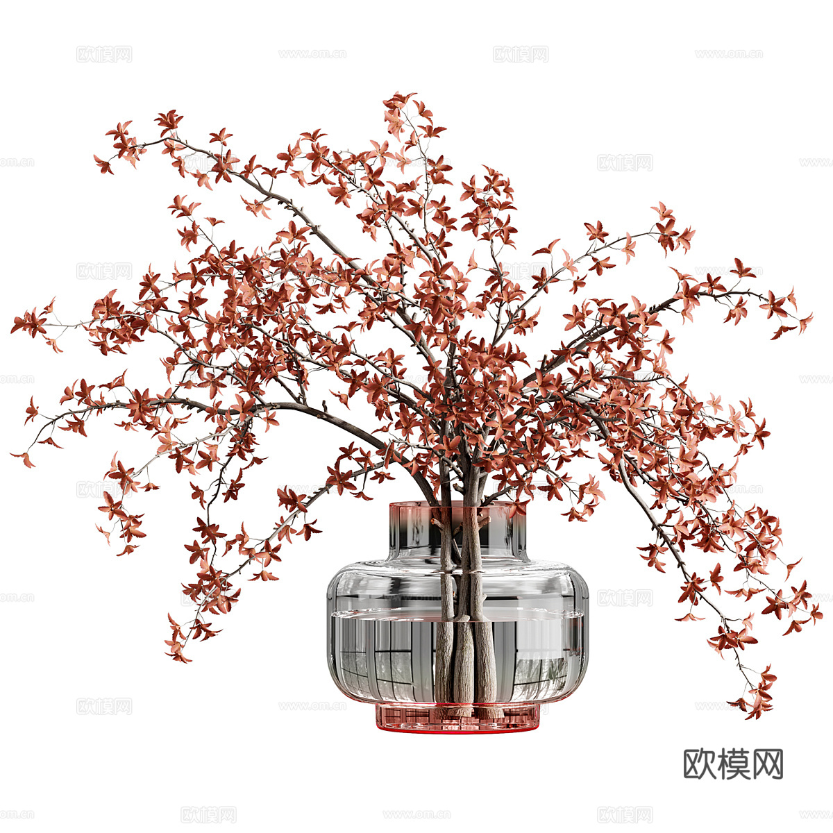 新中式轻奢花瓶花艺3d模型