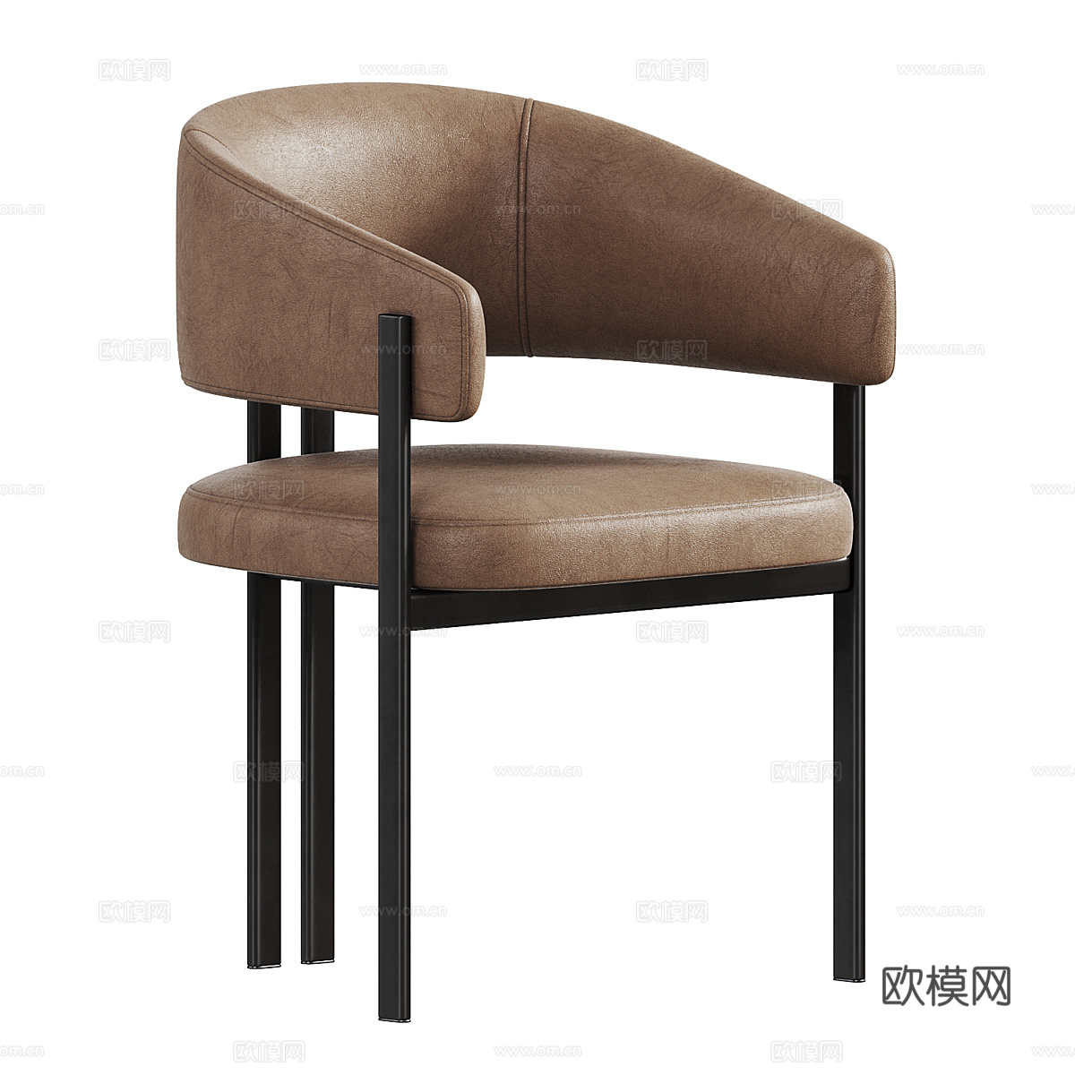现代意式轻奢餐椅3d模型