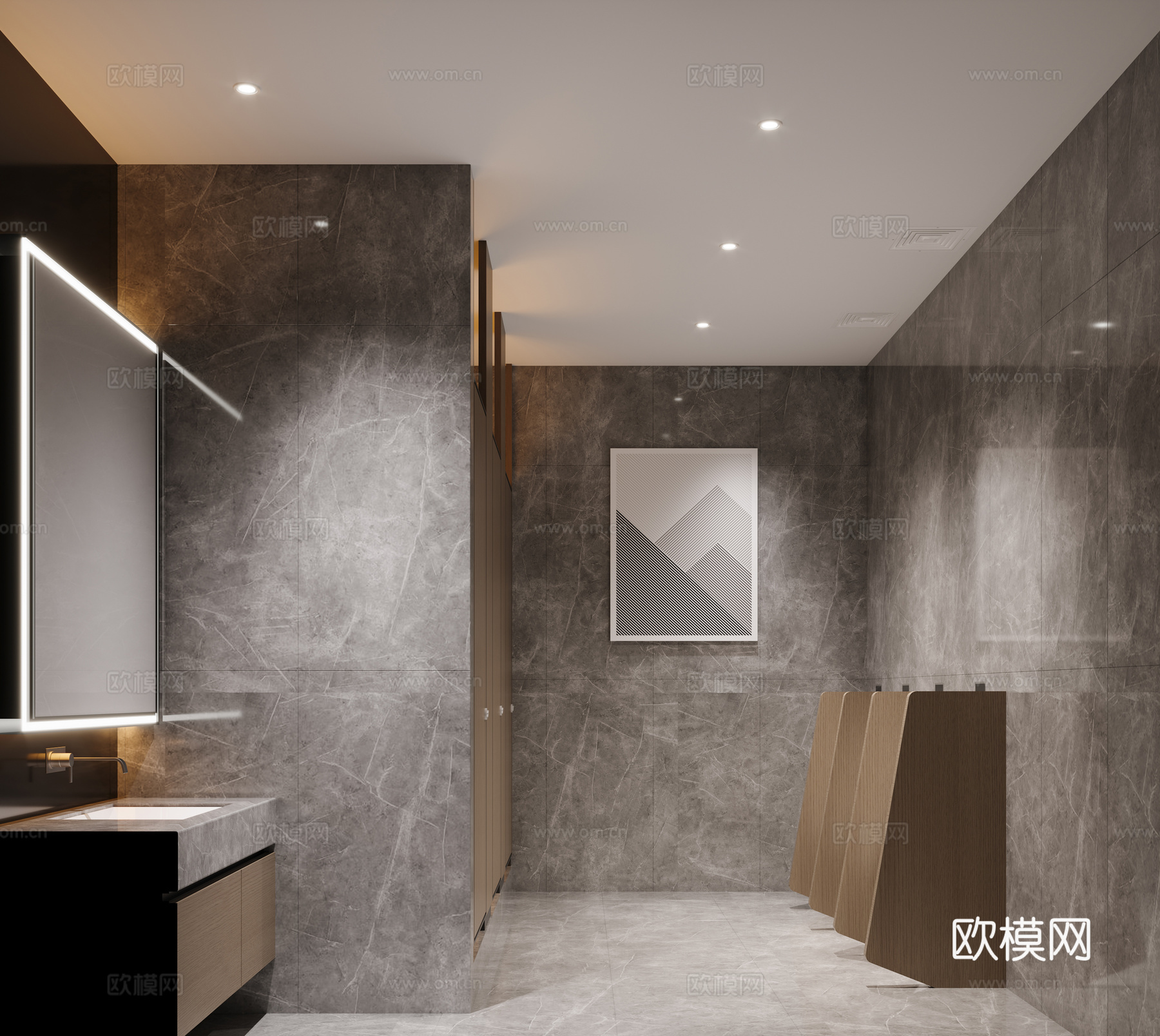 现代公共卫生间3d模型