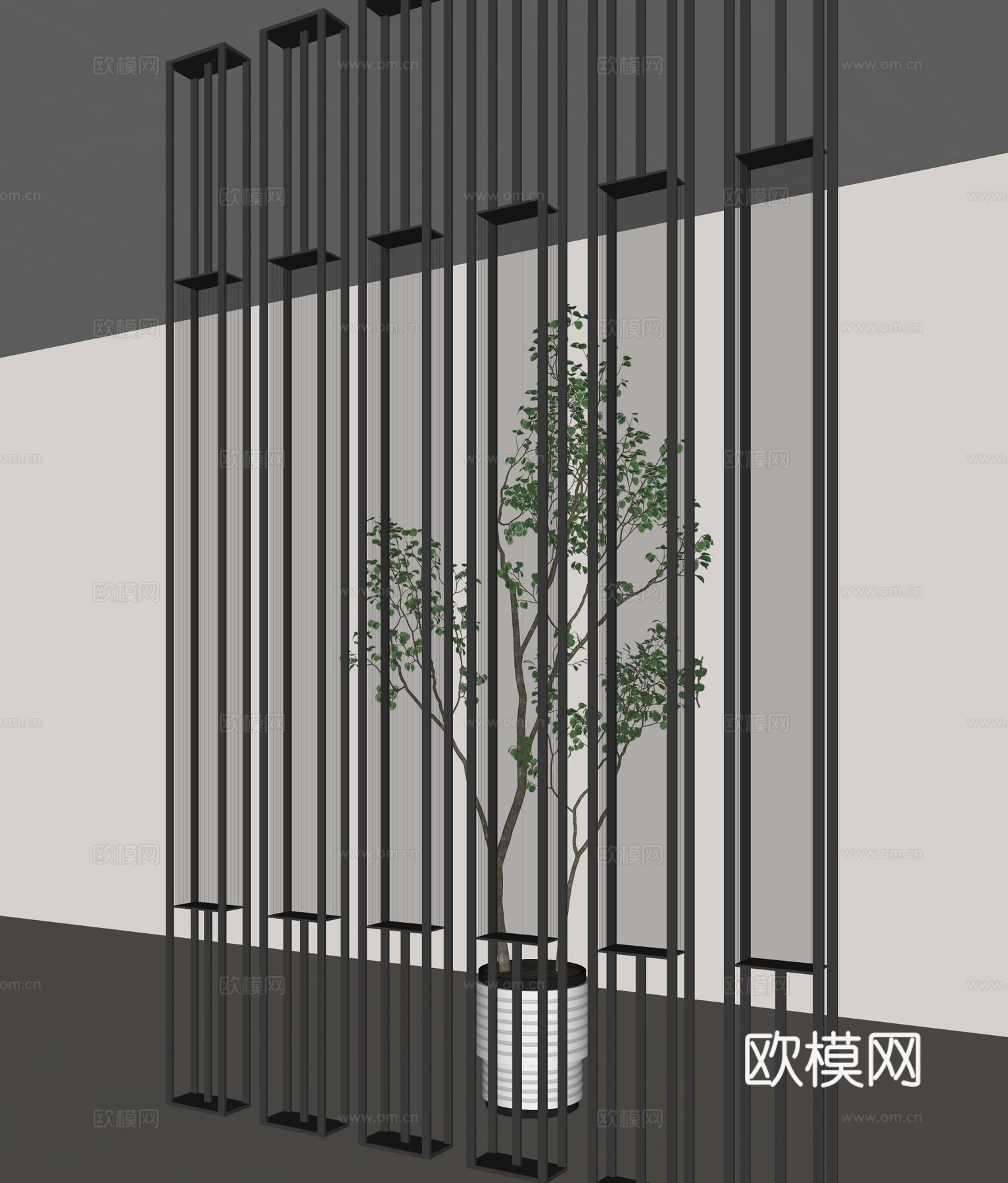 隔断 屏风隔断 玄关隔断 屏风 玄关su模型