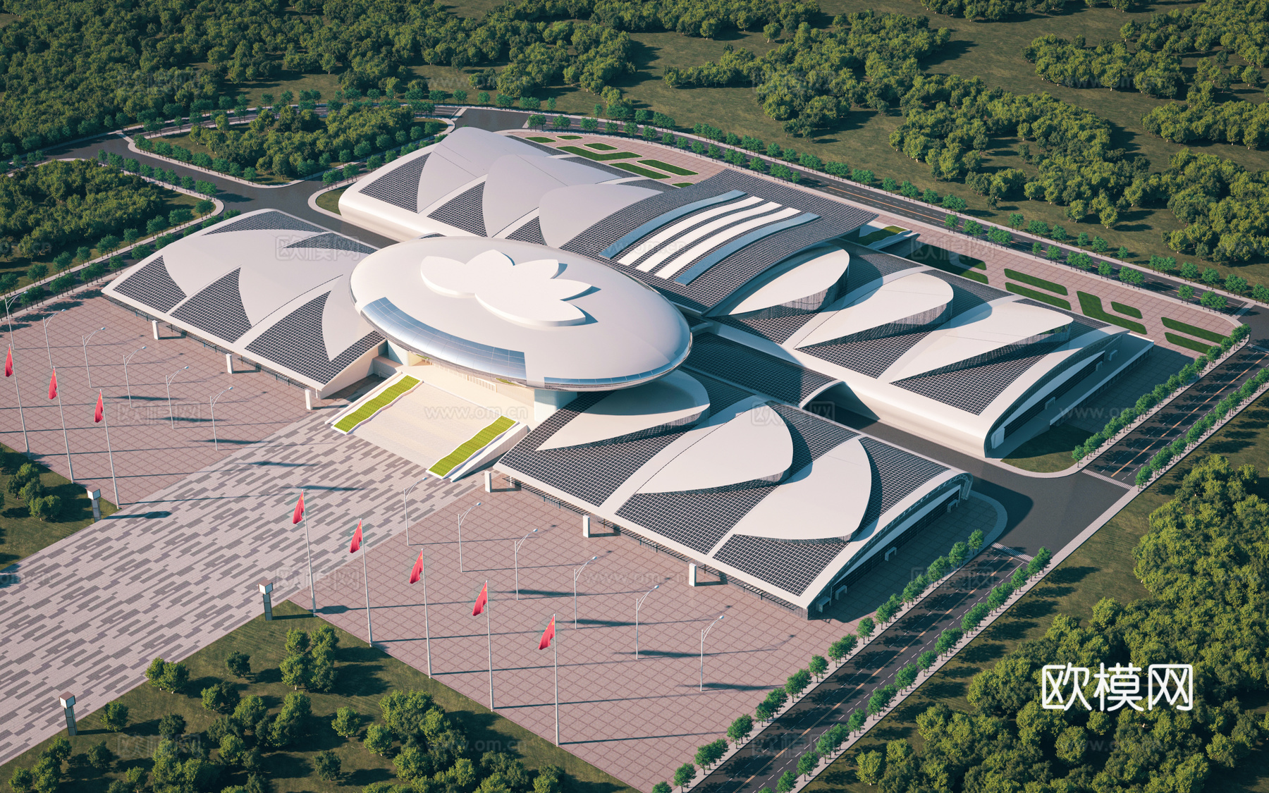 现代展览中心 博物馆 艺术中心 文化馆 体育馆3d模型