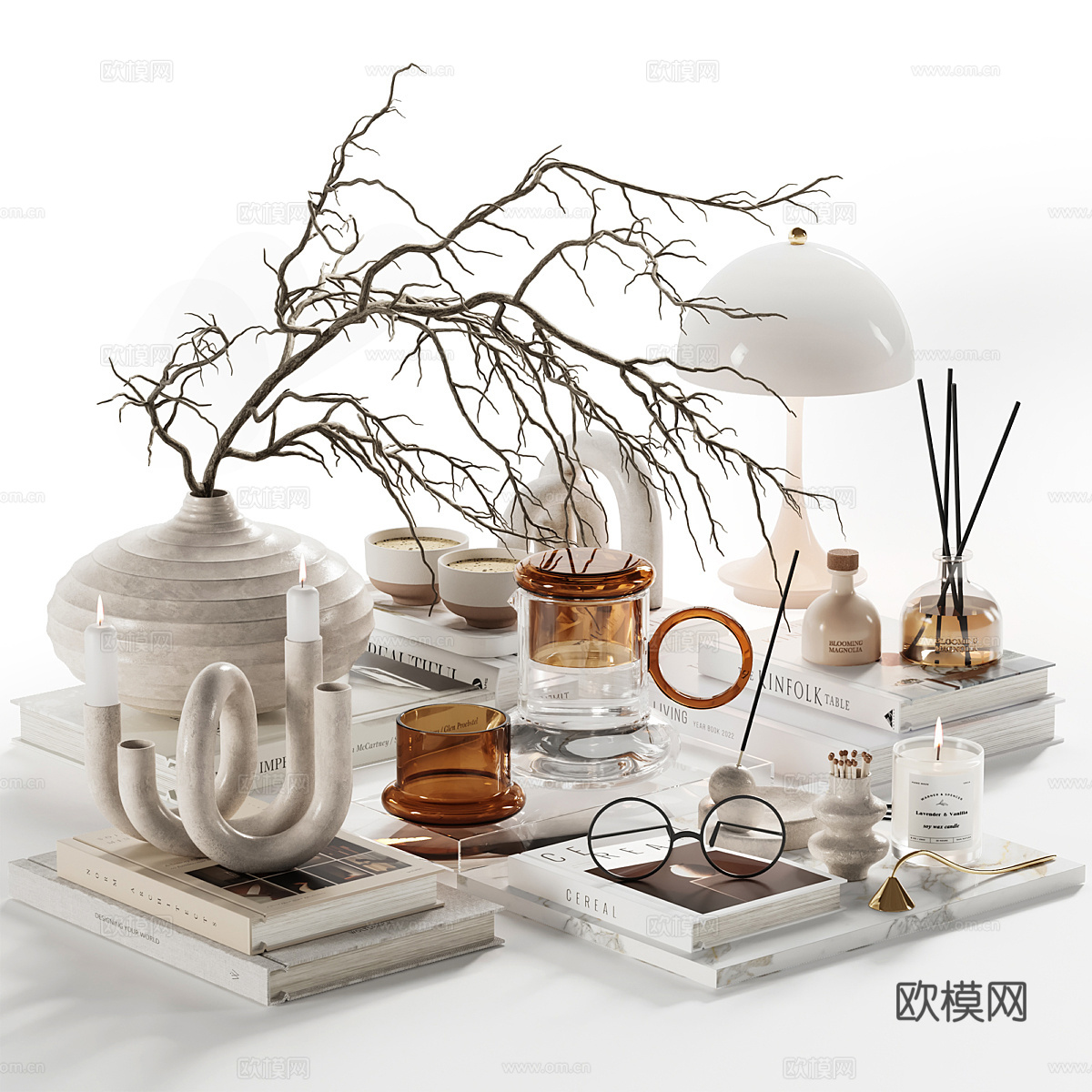 新中式饰品摆件组合3d模型