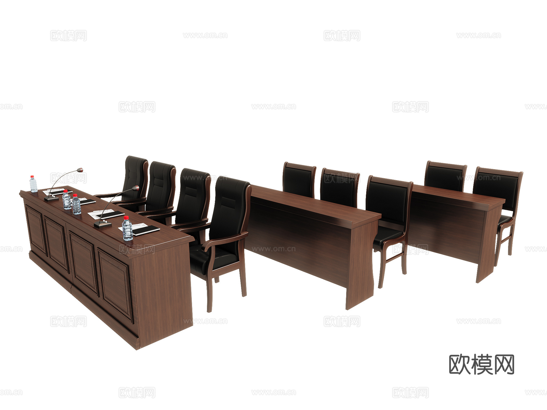 会议桌椅组合3d模型