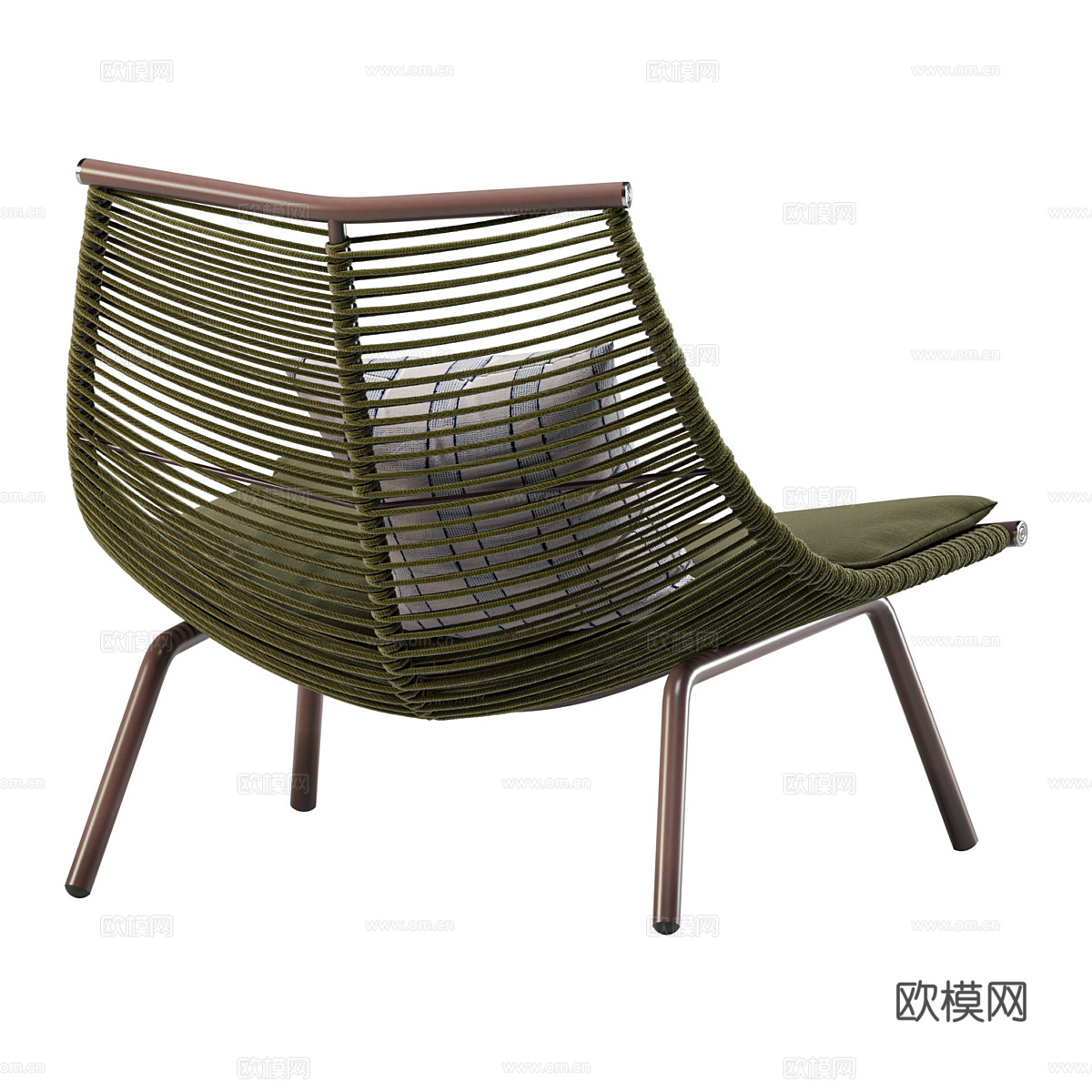 新中式藤编休闲椅3d模型