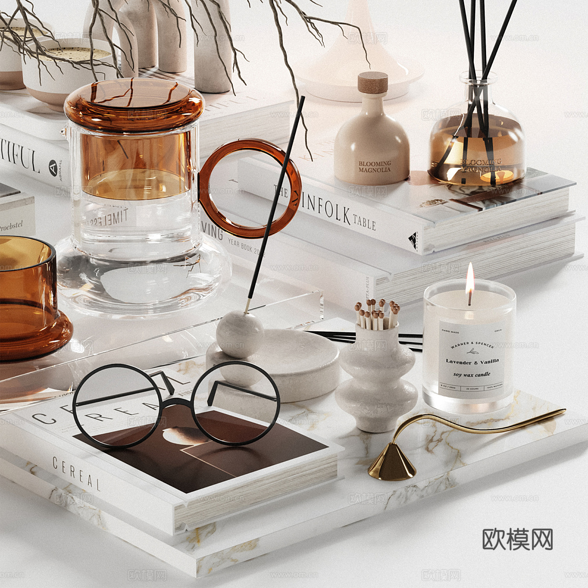 新中式饰品摆件组合3d模型